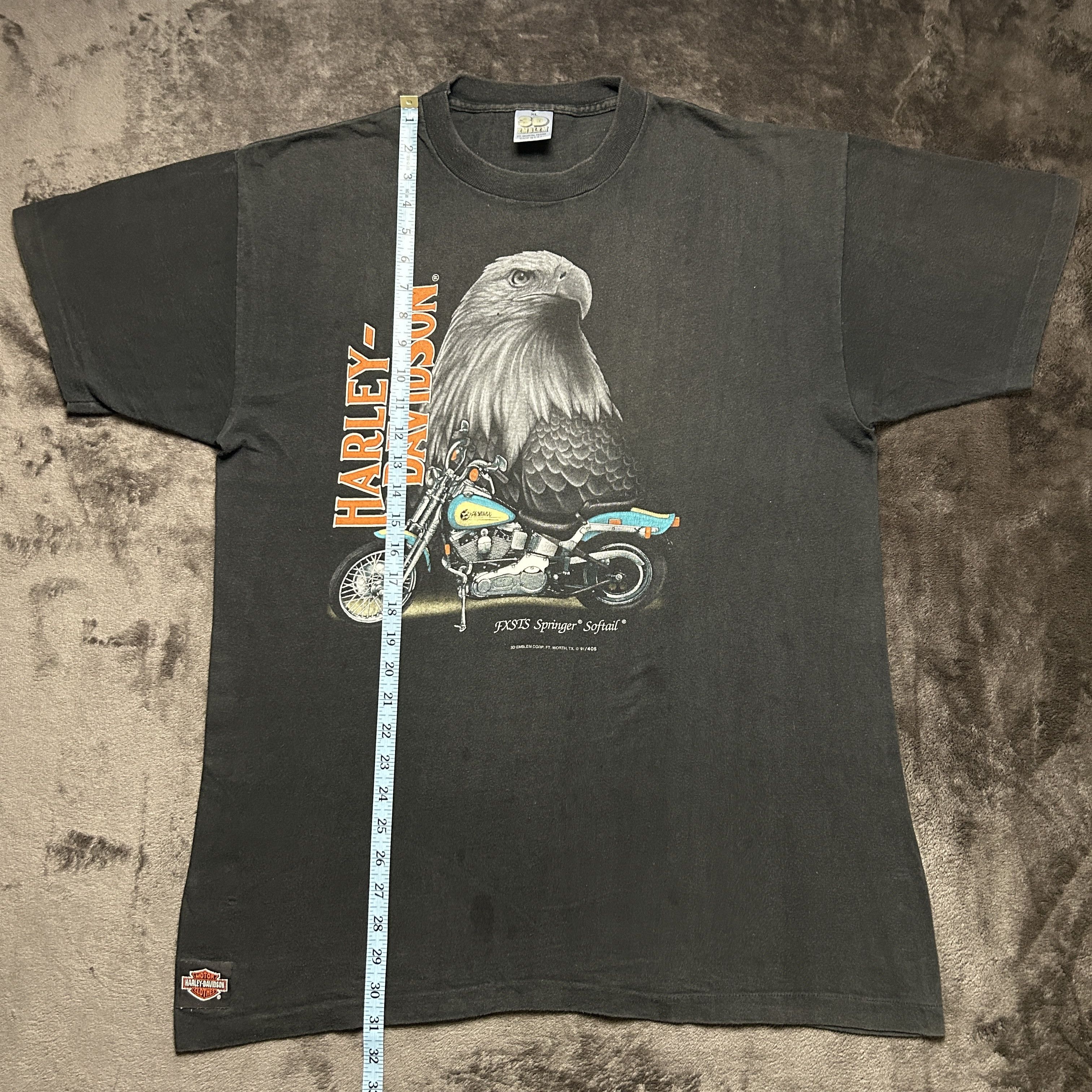 Vintage Harley Davidson Springer Softail 3D Emblem 1991 T-shirt Size US XL / EU 56 / 4 - 9 Thumbnail