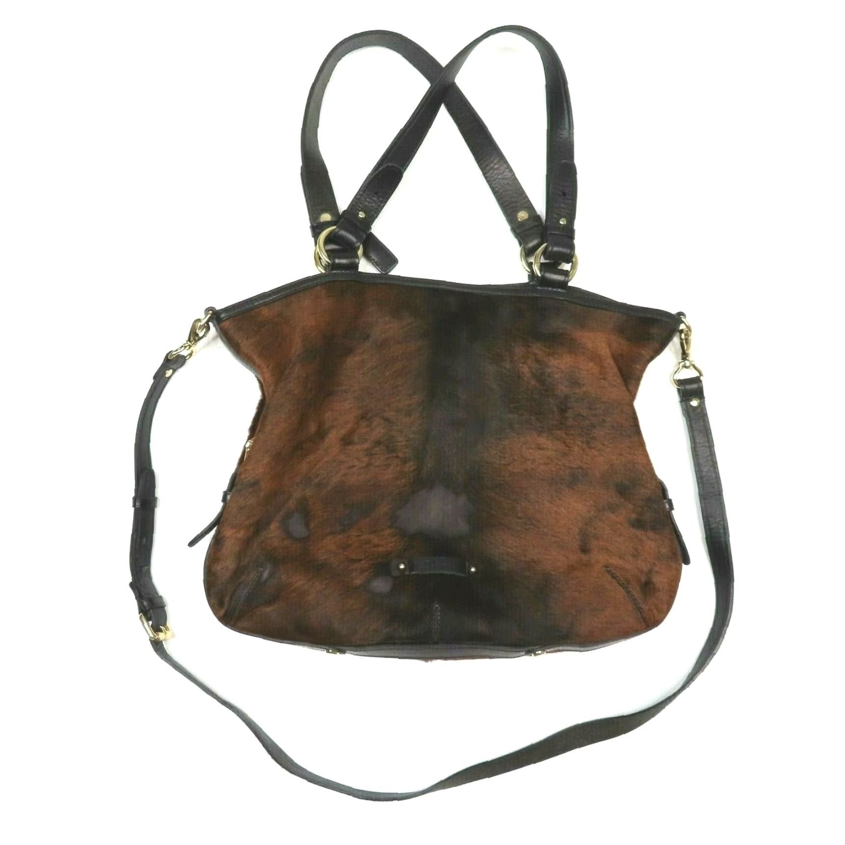 Cole Haan VINTAGE Cole Haan Tantivy Chestnut Brown Haircalf Cowhide Shoulder Bag Purse Handbag Size ONE SIZE - 7 Thumbnail