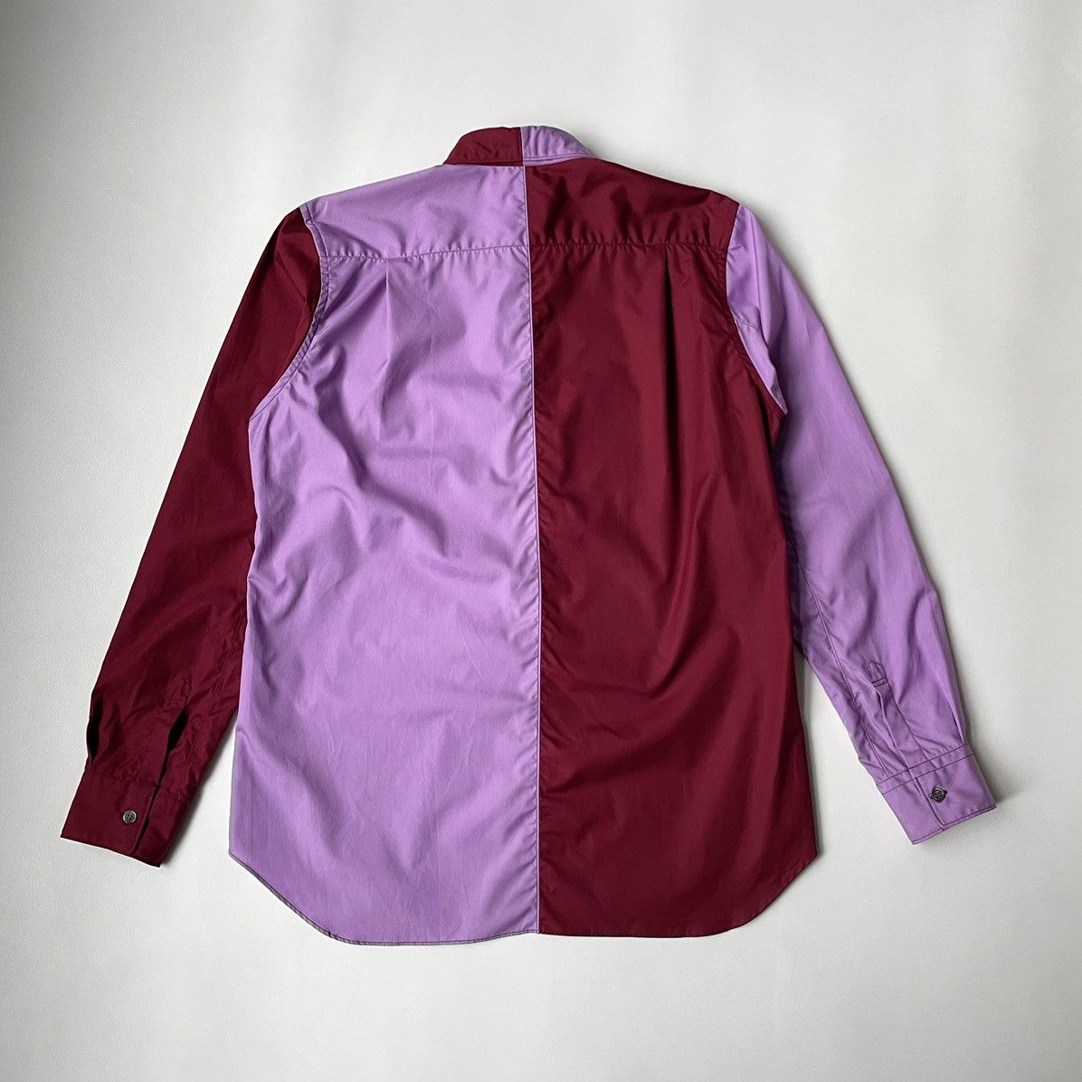 Comme des Garcons Violet + Burgundy Colour Block Shirt Size US M / EU 48-50 / 2 - 9 Thumbnail