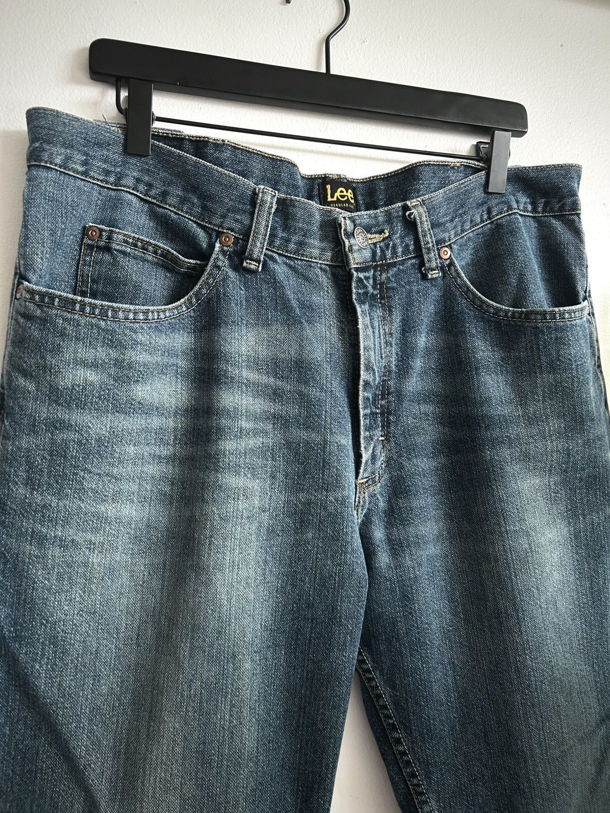Lee Y2K Lee Denim Medium Wash Whiskered Jeans Size US 36 / EU 52 - 3 Thumbnail