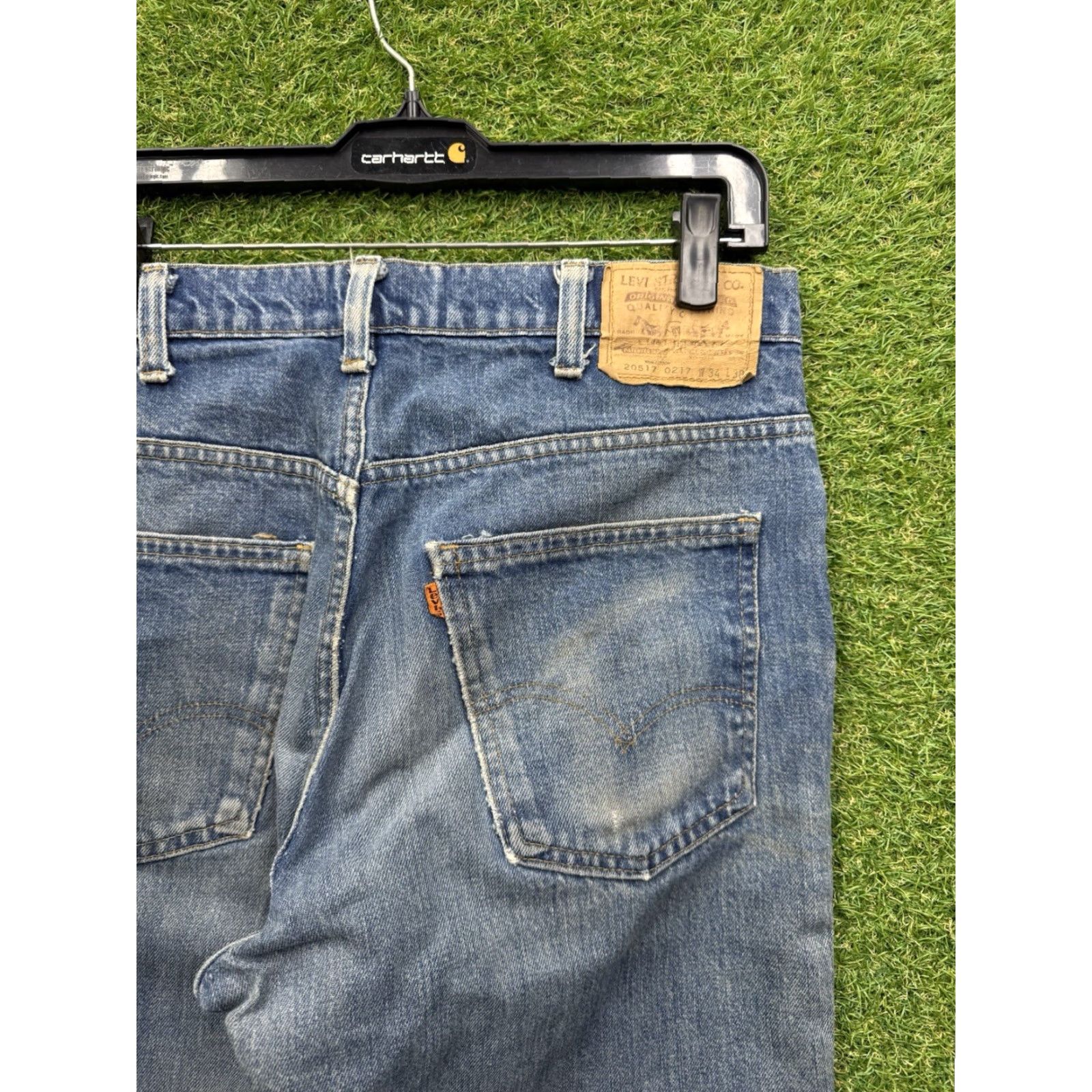 Levi's VINTAGE Levi's 517 Jeans Bootcut 34x38 Blue Denim USA 1981 Levis Saddleman Orange Tab Mens Boots 5-Pocket Men Size US 34 / EU 50 - 7 Thumbnail