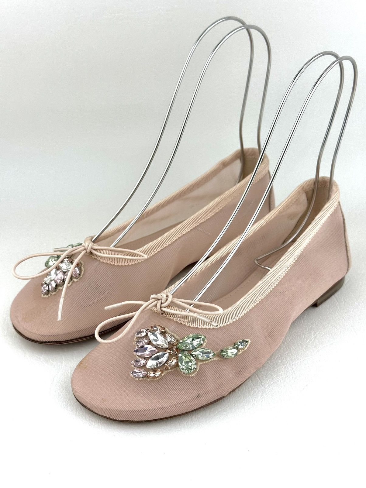 Simone Rocha SIMONE ROCHA Pink Bow Crystal Embellished Ballerinas Size US 7 / IT 37 - 5 Thumbnail
