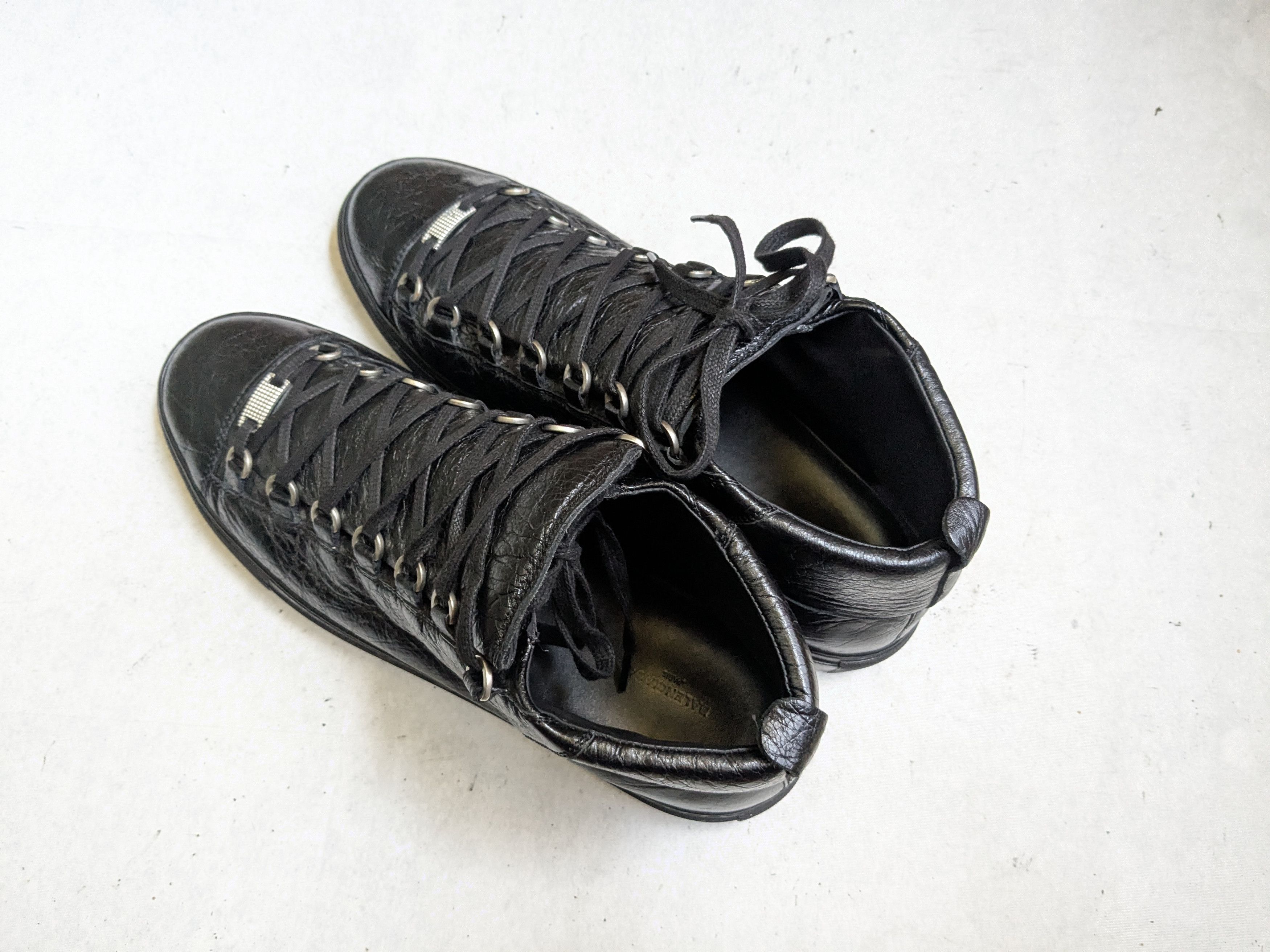 Balenciaga Balenciaga Arena Sneakers Black 12 45 High Tops Leather Size US 13 / EU 46 - 14 Thumbnail