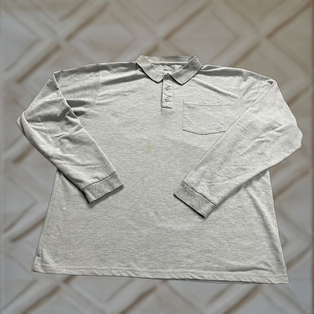 Vintage Moheen Cool Dri Polo Shirt Mens 2XL Gray Long Sleeve Collared Casual Pocket Top Size US XXL / EU 58 / 5 - 1 Thumbnail