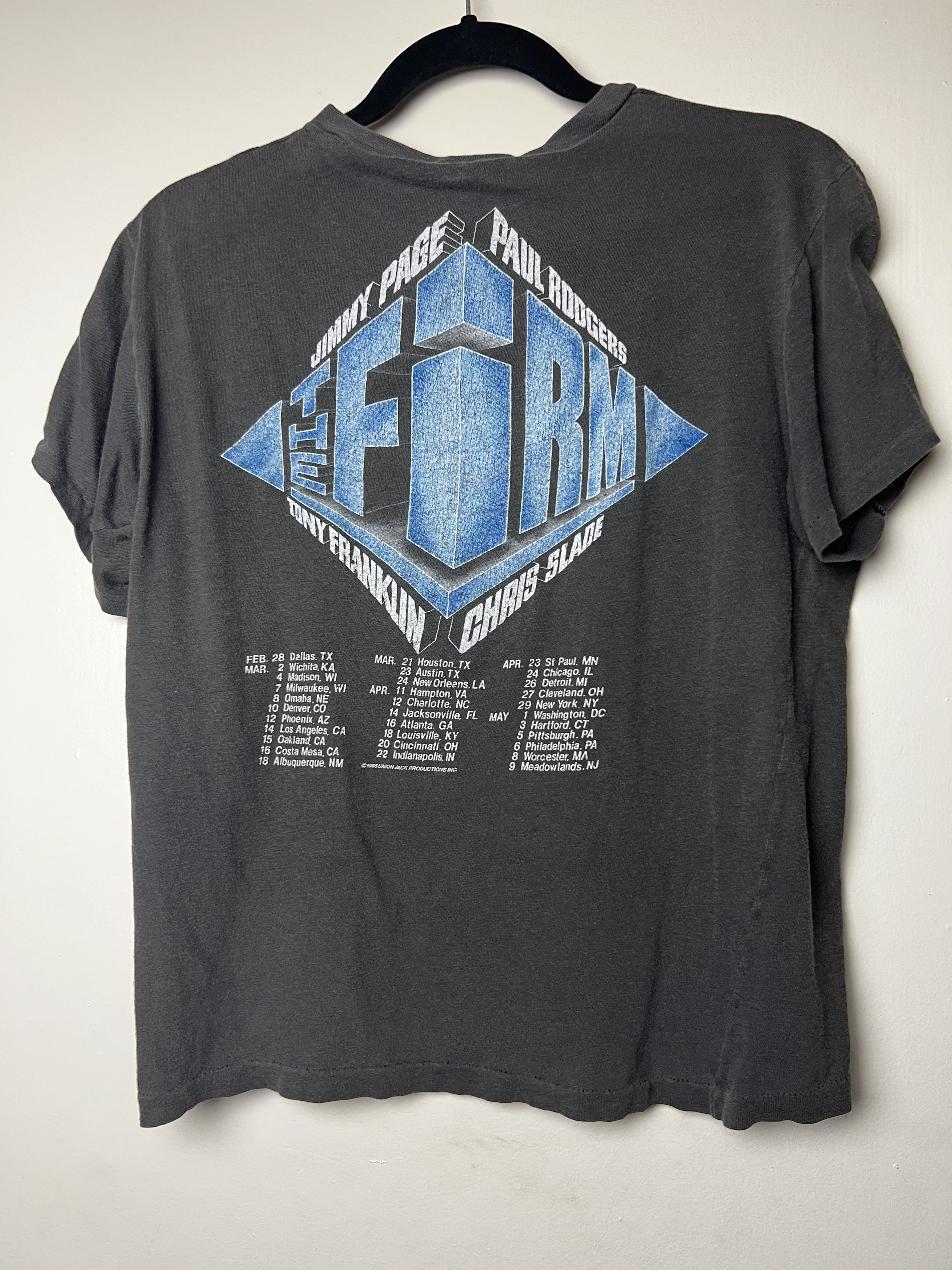 Vintage Vintage 1985 Jimmy Page and The Firm Tour T-Shirt Size US S / EU 44-46 / 1 - 10 Thumbnail