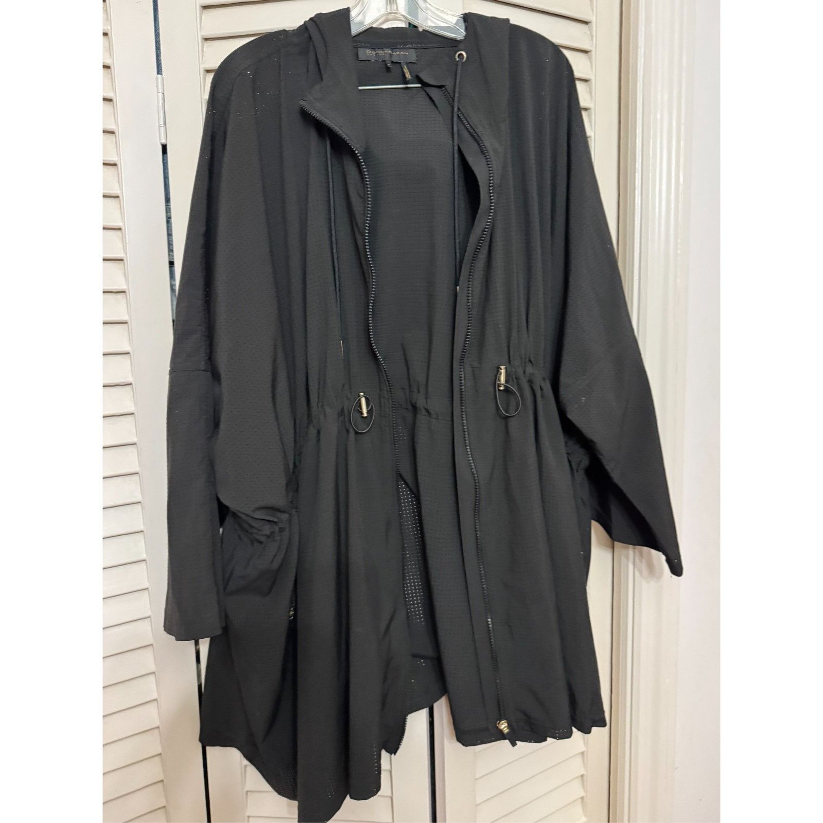 Donna Karan Donna Karen Perforated Mesh Hooded Jacket Coat size XL Size XL / US 12-14 / IT 48-50 - 3 Thumbnail