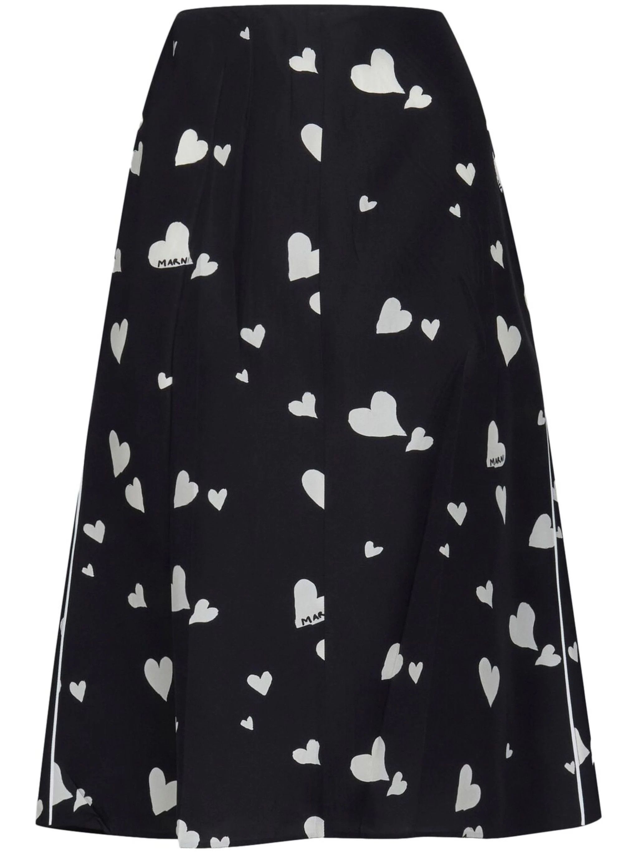 image of Marni O1W1Db10524 Silk Flared Skirt In Black, Women's (Size 30)