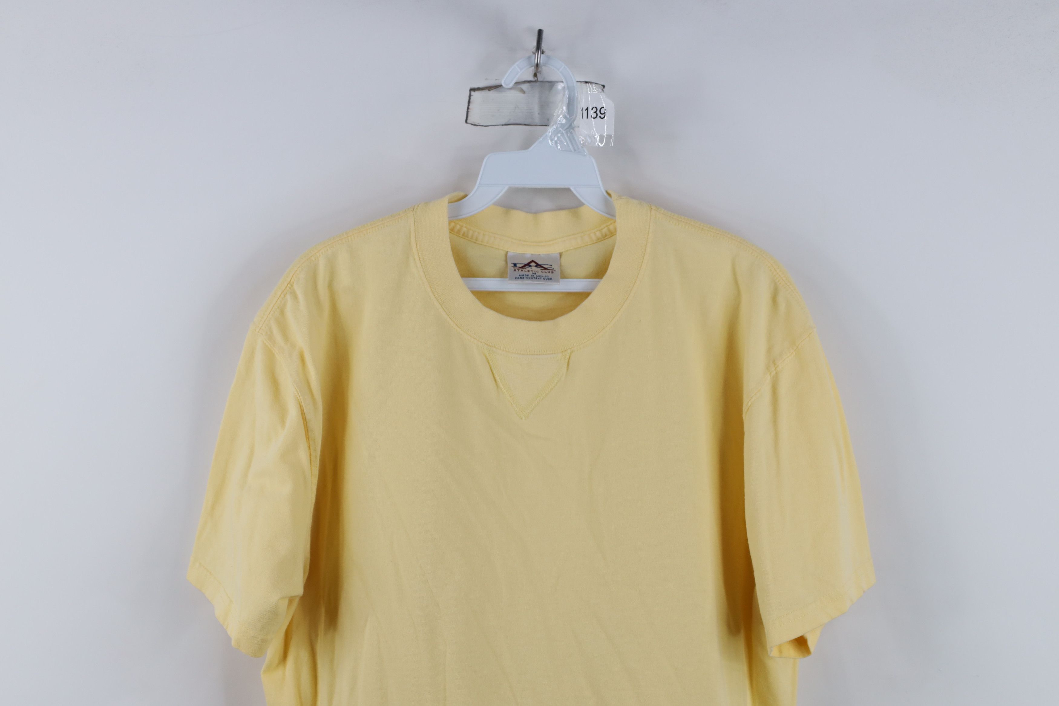 Vintage Vintage 90s Streetwear Heavyweight Cotton T-Shirt Yellow Size US M / EU 48-50 / 2 - 2 Thumbnail