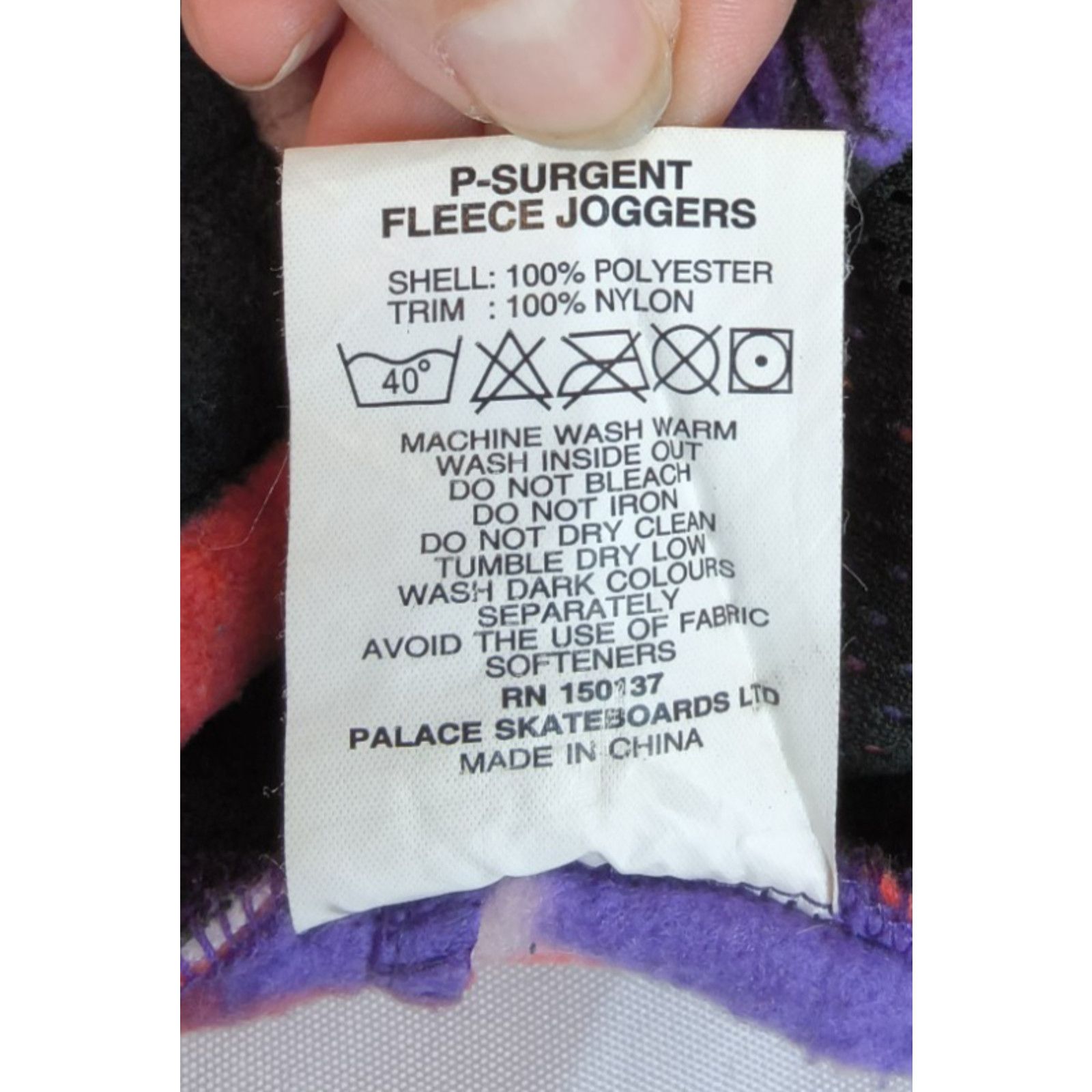 Palace Palace P-Surgent Fleece Joggers Men's M Orange/Purple Camo Size US 30 / EU 46 - 10 Thumbnail