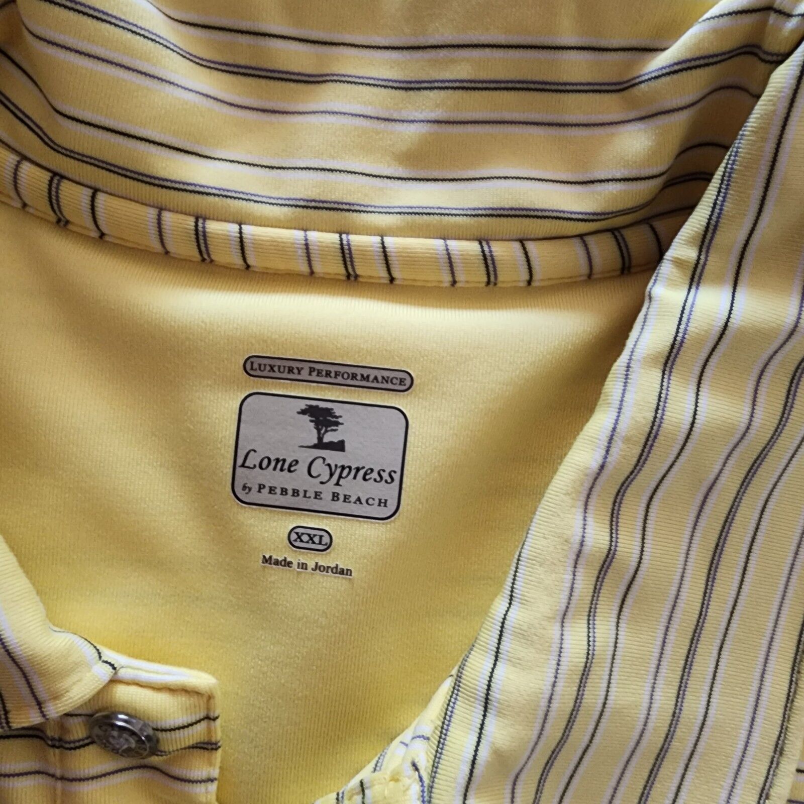 Other Lone Cyprus Yellow Polo Shirt Golf Luxury Performance Stripe Size US XXL / EU 58 / 5 - 2 Thumbnail