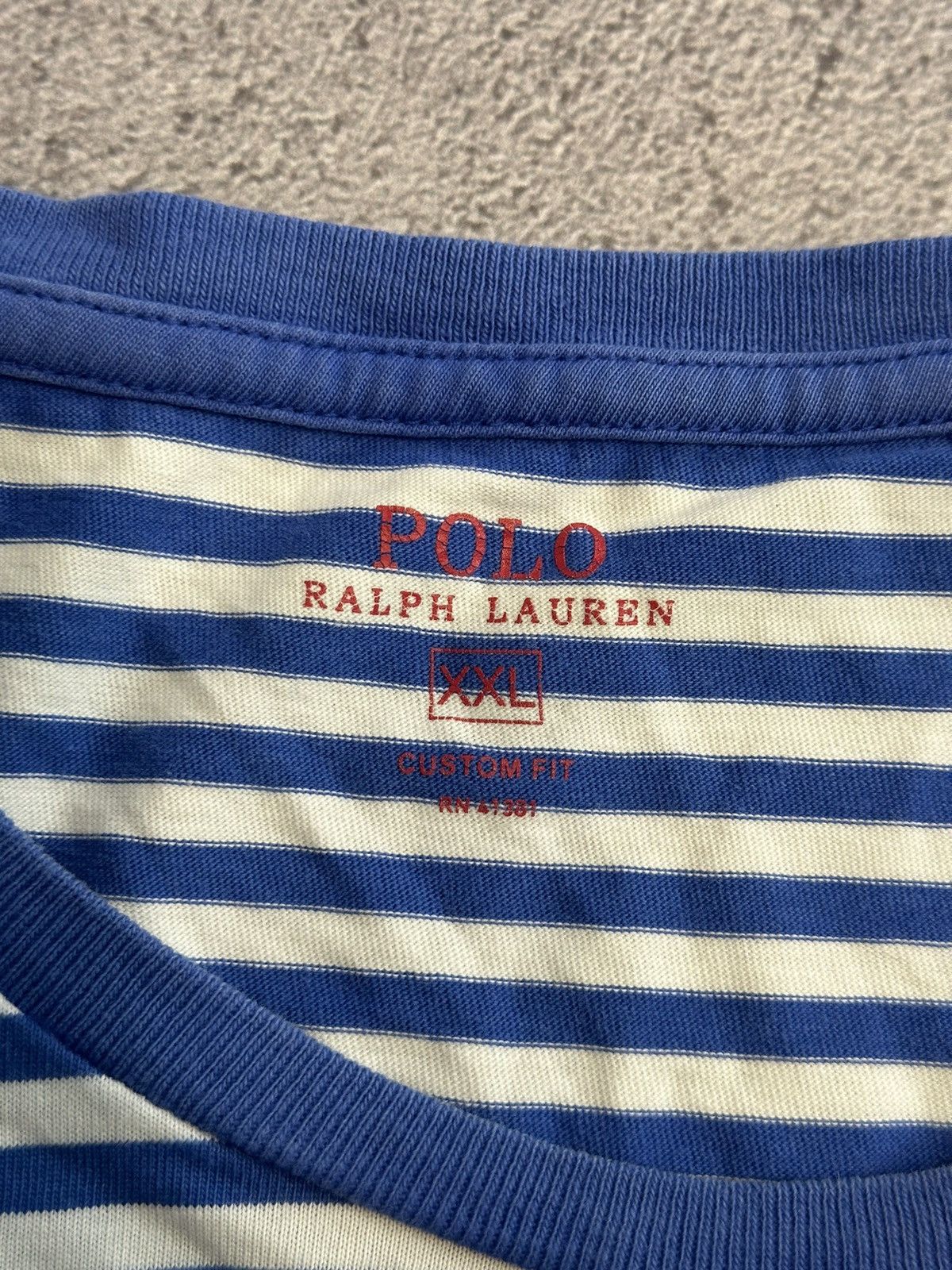 Polo Ralph Lauren 🦕 Polo Ralph Lauren Stripe Cotton T-Shirt Size US XXL / EU 58 / 5 - 3 Thumbnail