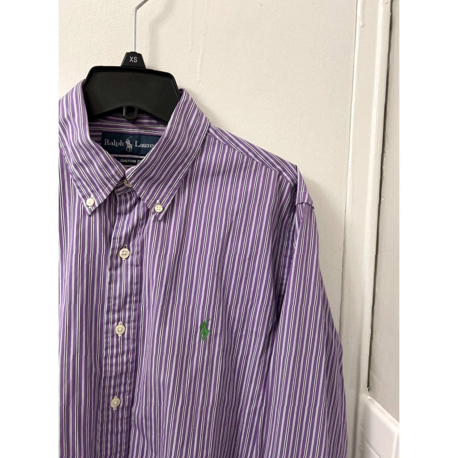 Polo Ralph Lauren VINTAGE Polo Ralph Lauren Shirt Mens 16 32/33 Purple Striped Custom Fit Button-Up L/S Mens Size US L / EU 52-54 / 3 - 4 Thumbnail