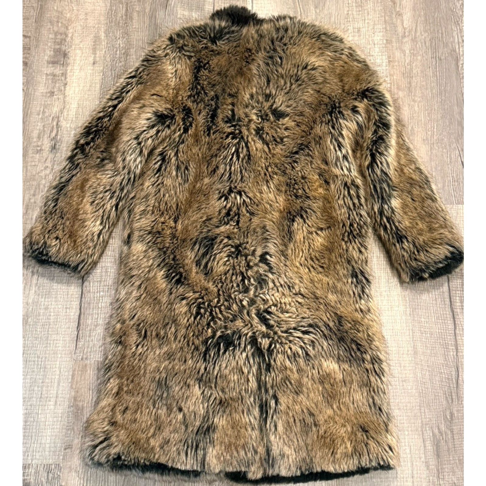 Vintage Spirit Hoods Coat Women Small Brown Calf-Length Hooded Faux Fur Overcoat Winter Fall Womens Size S / US 4 / IT 40 - 2 Thumbnail