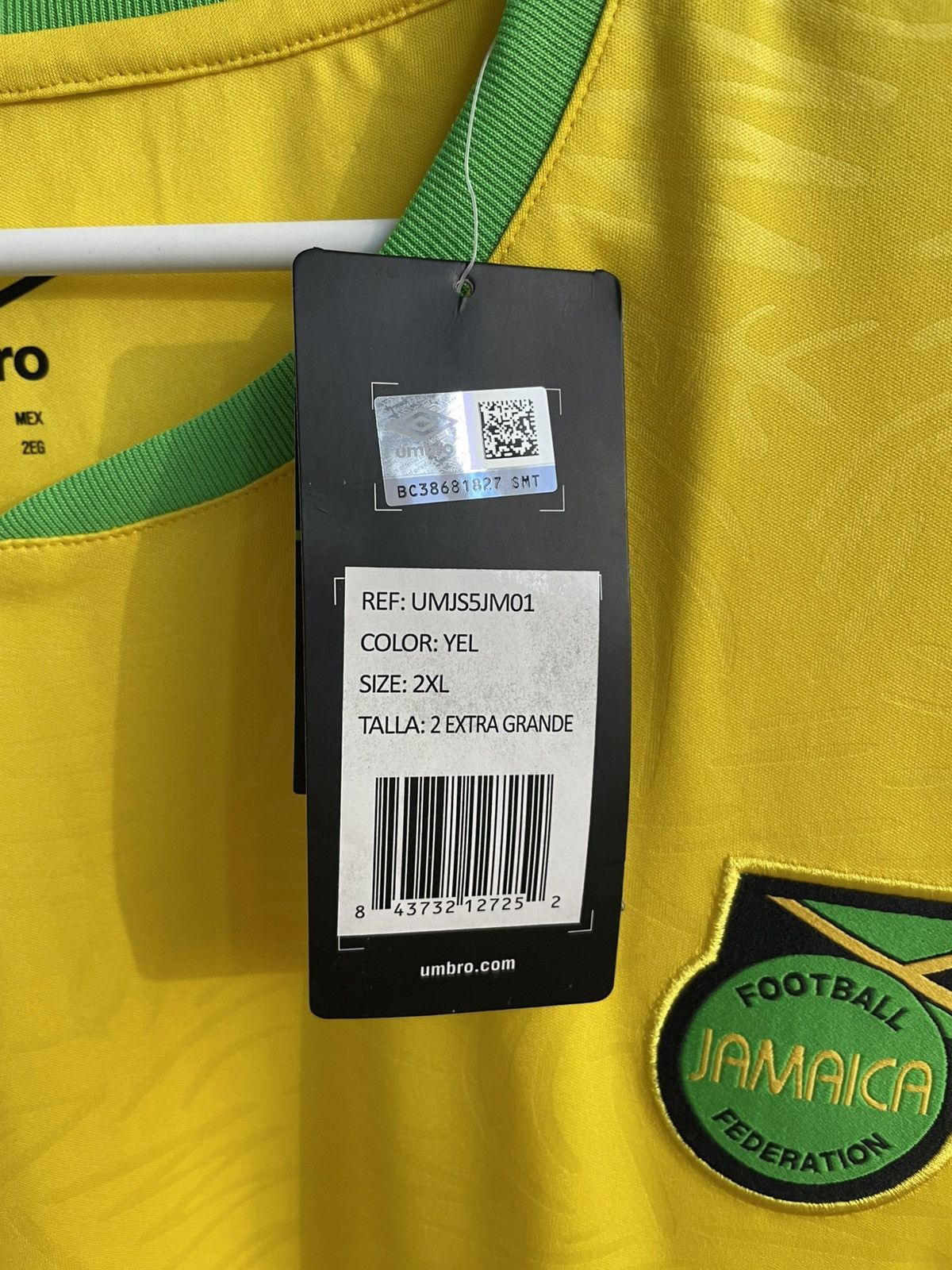 Other NEW Jamaica 2018 2019 Home Footbal Shirt Soccer Jersey Umbro Size US XXL / EU 58 / 5 - 7 Thumbnail