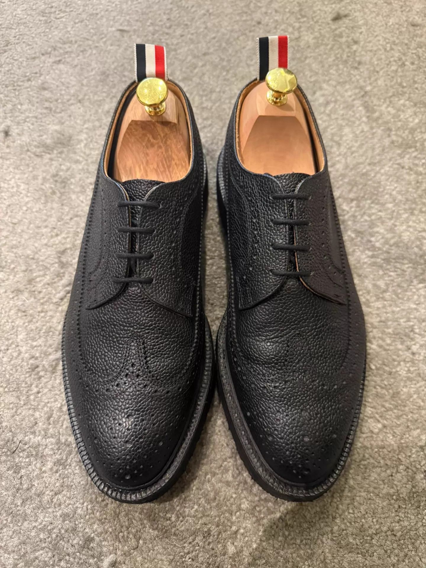 Thom Browne Thom Browne Black Wingtip Oxford Rubber Sole US9 (Nike43) Size US 9 / EU 42 - 1 Thumbnail