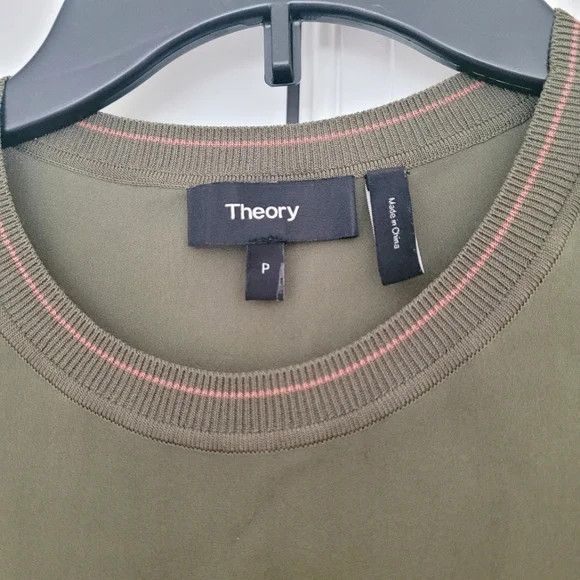 Theory Bonsai Silk Combo Shell Crew Neck Top Sz P Size XS / US 0-2 / IT 36-38 - 10 Thumbnail