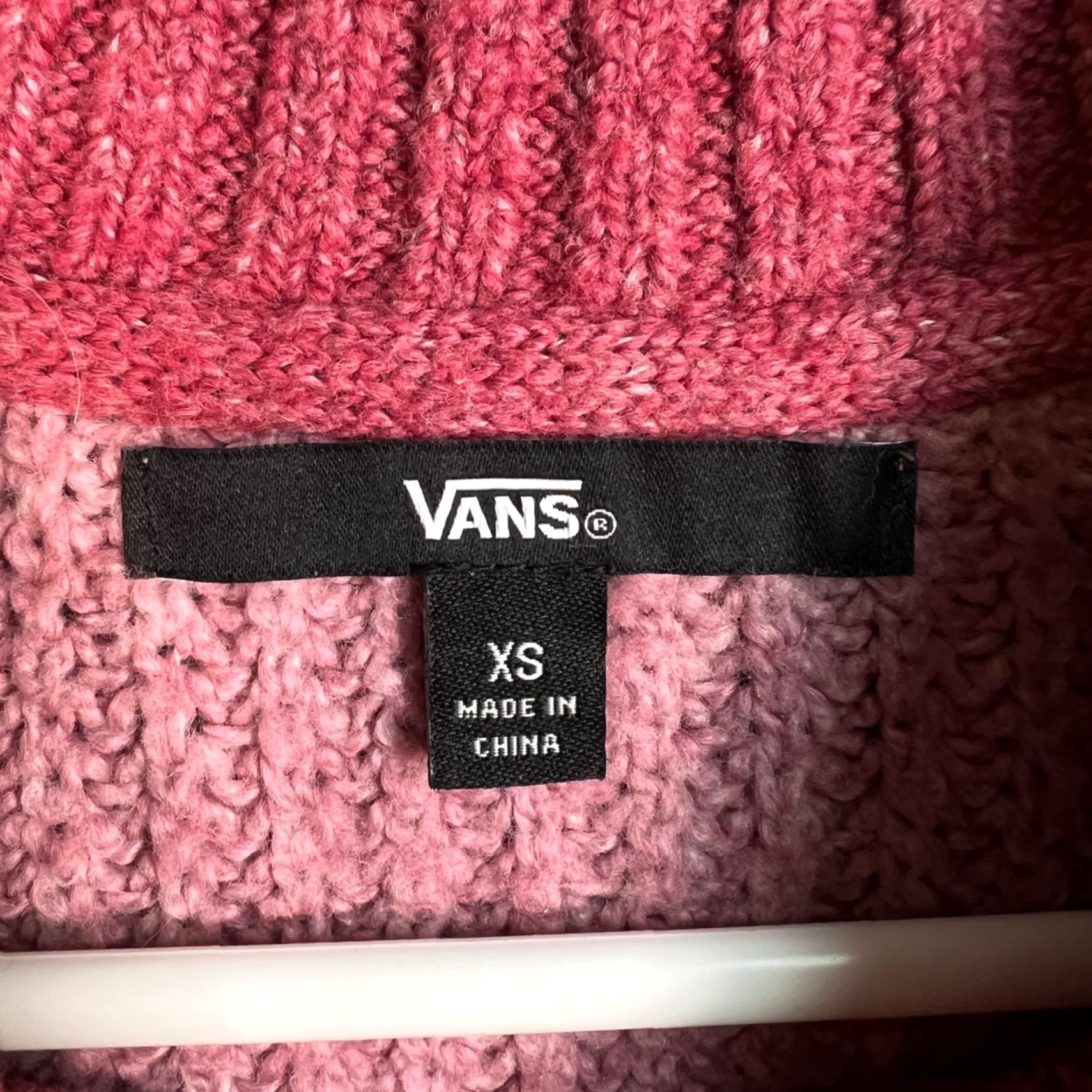 Vans Vans Womens XS Cropped Two-Tone Pink Ribbed Knit Sweater Pullover Size XS / US 0-2 / IT 36-38 - 3 Thumbnail