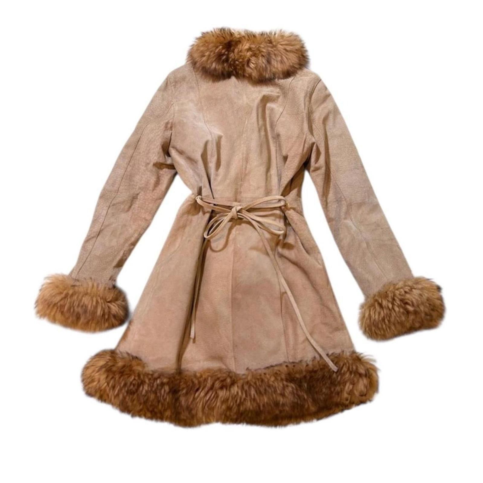 Other Pig skin leather and fur whimsy goth beige penny lane coat Size XS / US 0-2 / IT 36-38 - 2 Thumbnail
