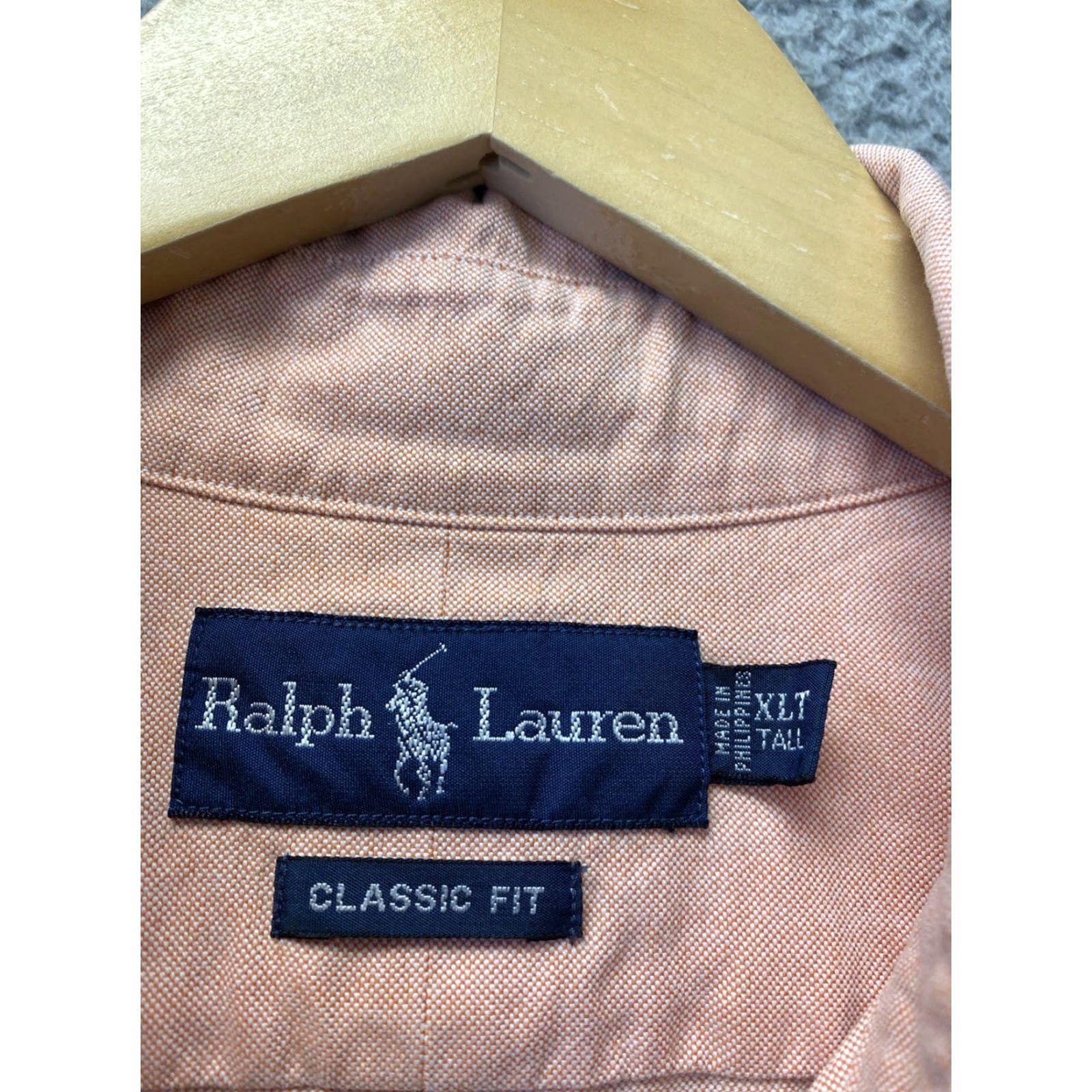 Ralph Lauren RALPH LAUREN Button-Down Shirt Mens XLT Peach Long Sleeve Classic Polo Pony Logo Button-Up Casual Shirt Mens Size US XL / EU 56 / 4 - 4 Thumbnail