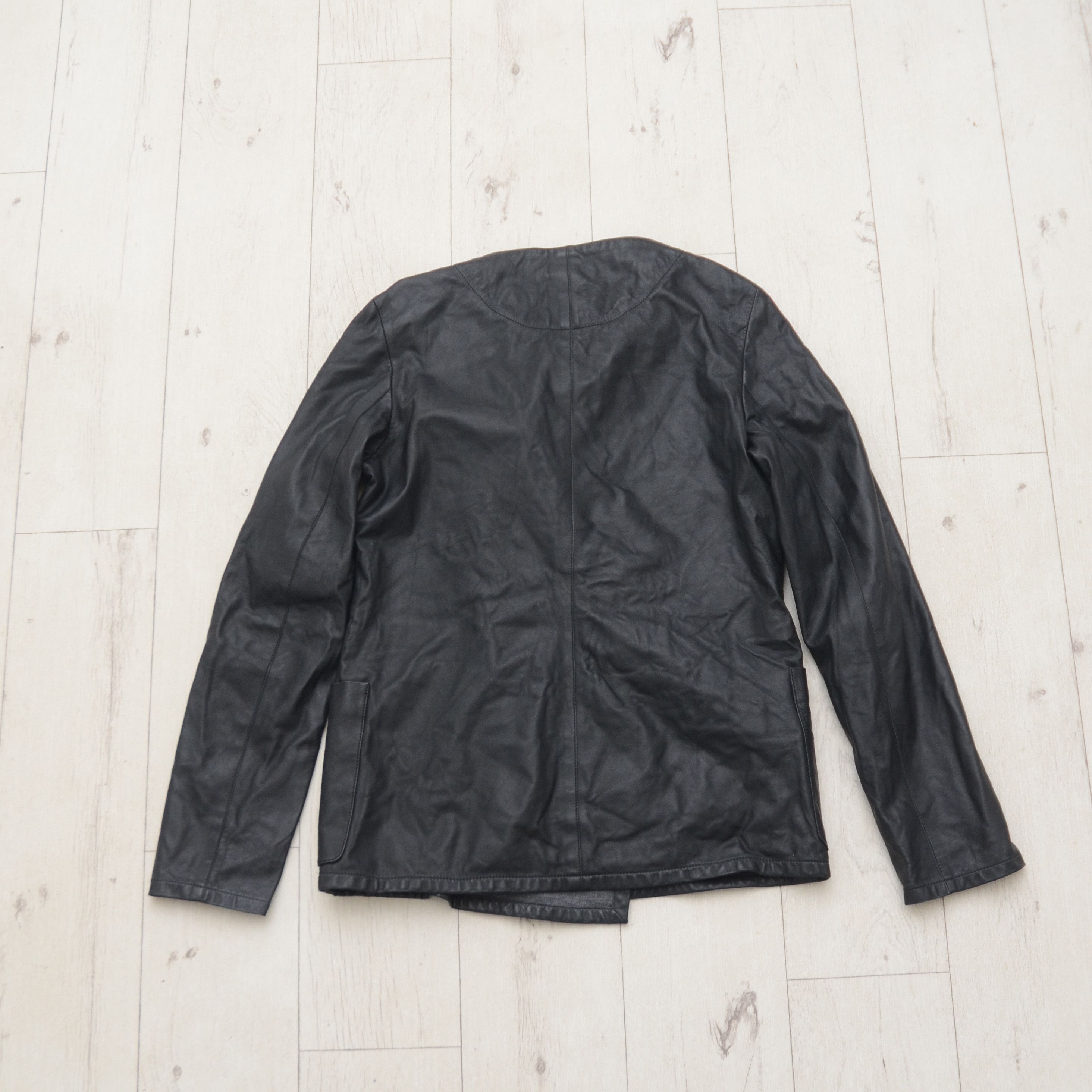 Akris AKRIS Punto Black Leather Jacket 100% Lamb Nappa Wool Lining Size S / US 4 / IT 40 - 13 Thumbnail