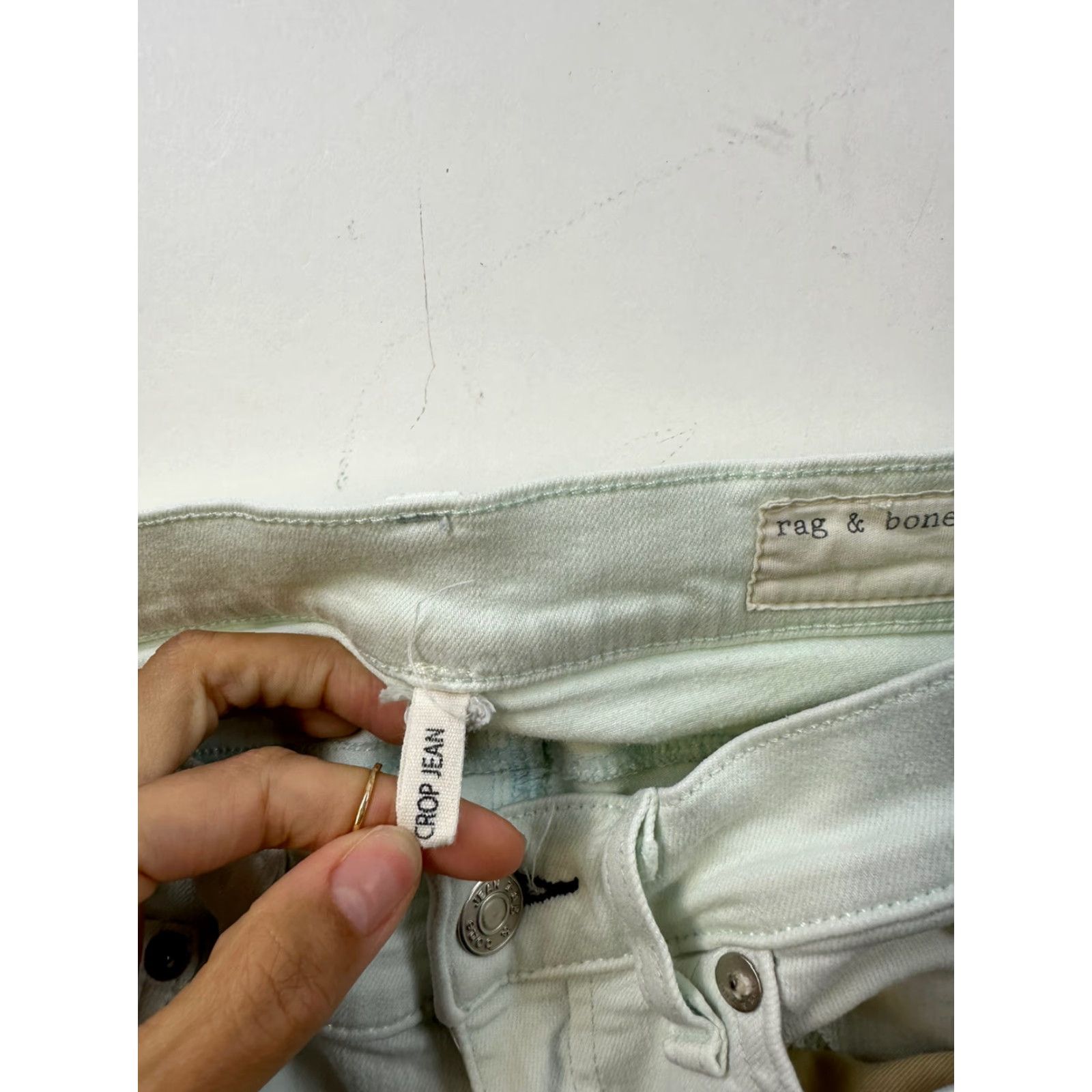 Rag & Bone Rag & Bone Jeans Women’s 25 Mint Green Crop Skinny Size 42" / US 20 - 3 Thumbnail