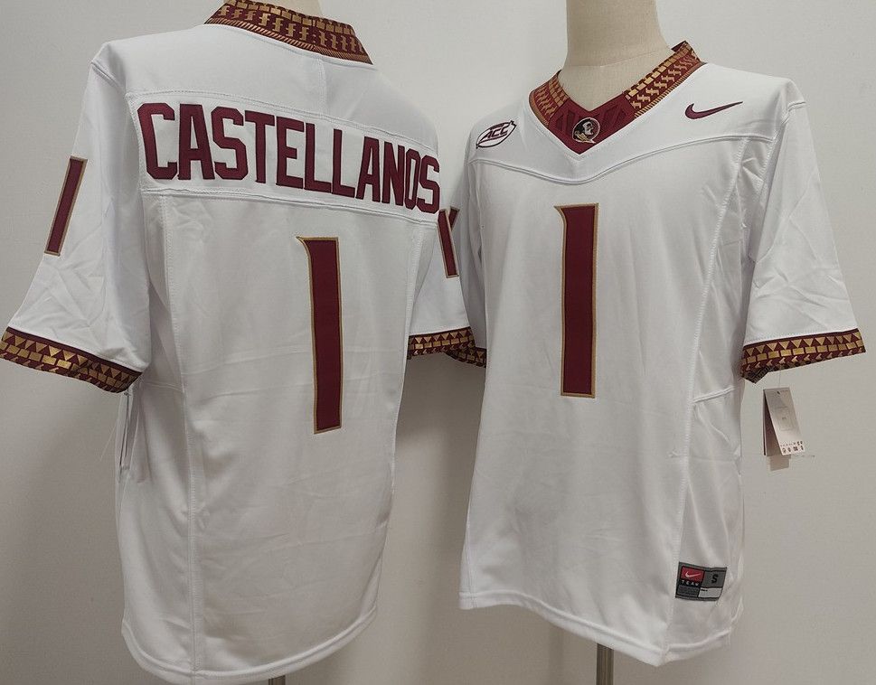 Other Men's FSU 1 Thomas Castellanos White Jersey Size US M / EU 48-50 / 2 - 1 Thumbnail