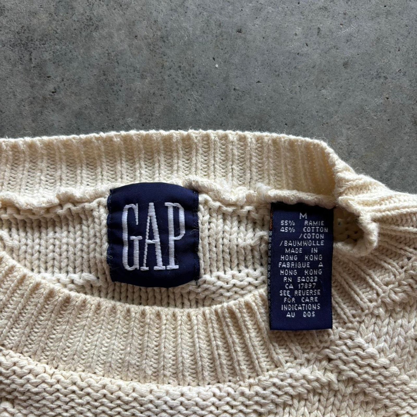 Gap × Ralph Lauren × Vintage Vintage 90s Gap 3D Knit Grandpa Style Sweater Size US M / EU 48-50 / 2 - 4 Thumbnail