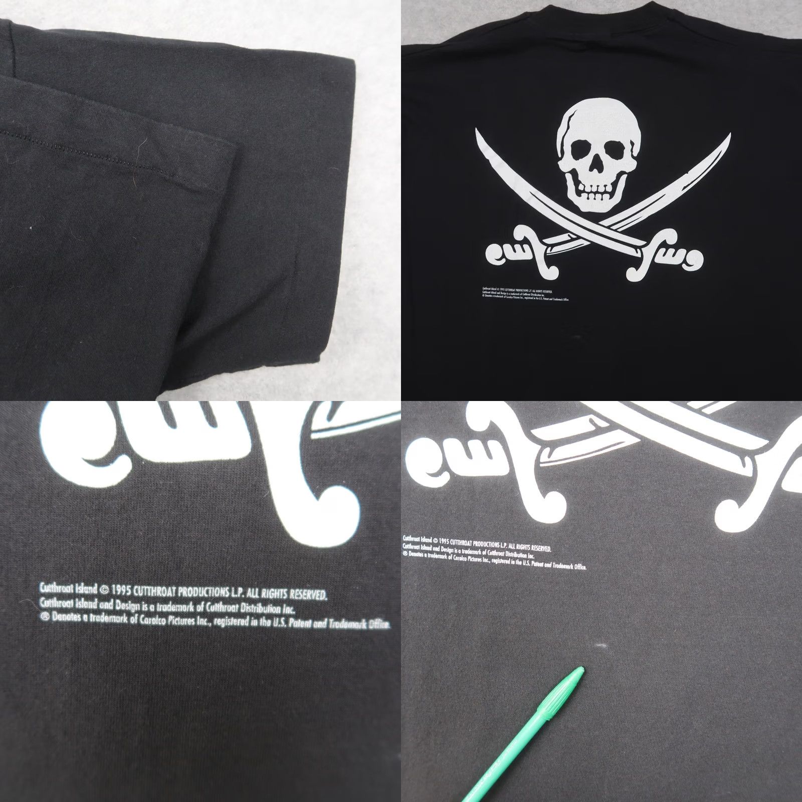 Fruit Of The Loom VINTAGE 90s Mens XL Double-Sided Cutthroat Island Movie Promo T-Shirt Skull Nike Size US XL / EU 56 / 4 - 8 Thumbnail