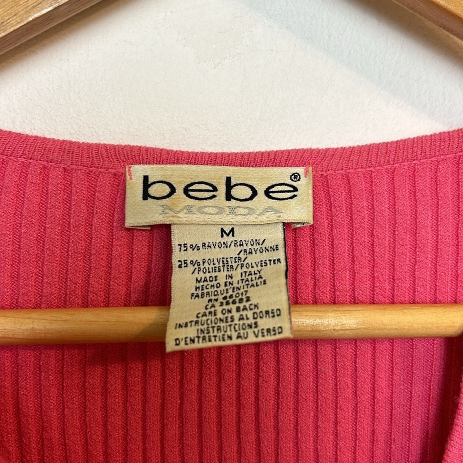 Bebe Vintage Bebe Pink Ribbed Sweater Size M / US 6-8 / IT 42-44 - 3 Thumbnail