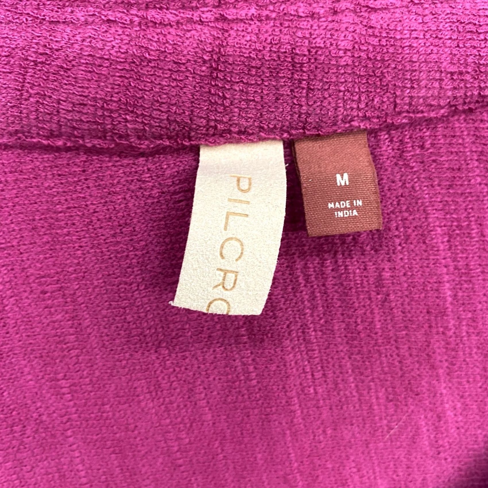 Vintage Pilcro Boxy Puff Sleeve Henley Top Womens Medium Pink Terry Cropped Oversized Relaxed Vince? Size M / US 6-8 / IT 42-44 - 4 Thumbnail