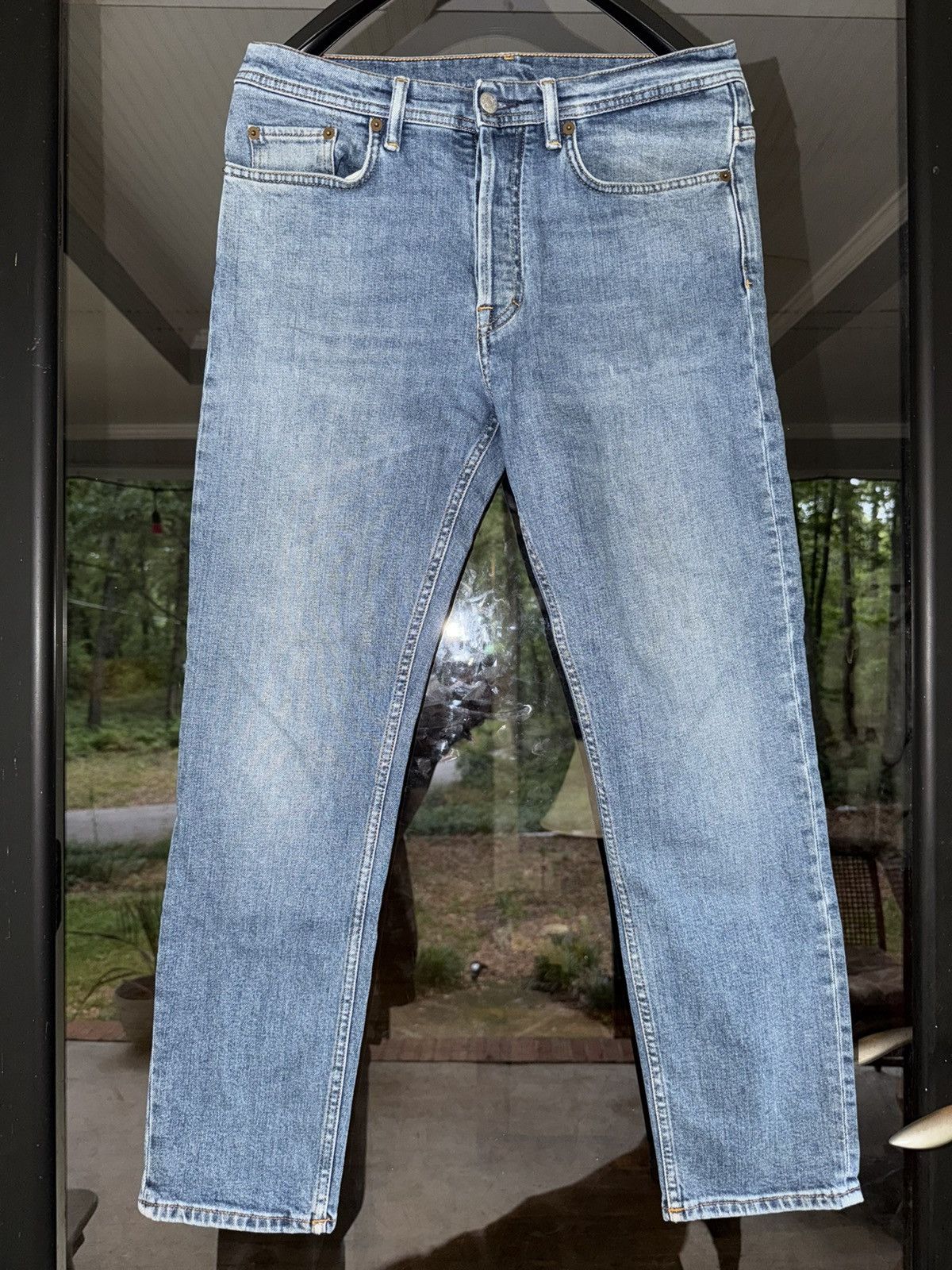 Acne Studios River Mid Blue Pink Patch Denim Jean Size US 30 / EU 46 - 2 Thumbnail