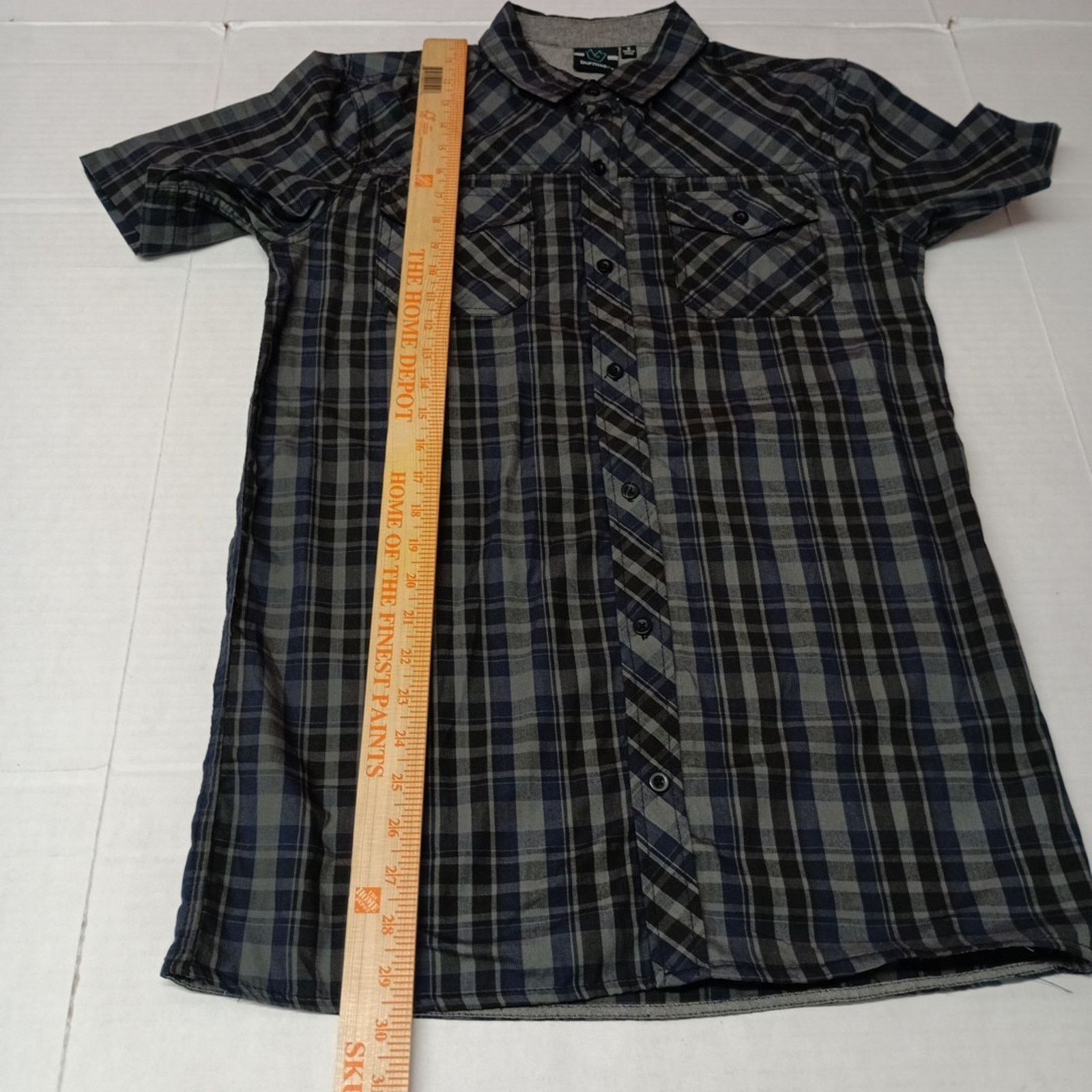 Burnside Burnside Mens S Shirt Button Up Blue Black Gray Plaid Casual Size US S / EU 44-46 / 1 - 5 Thumbnail