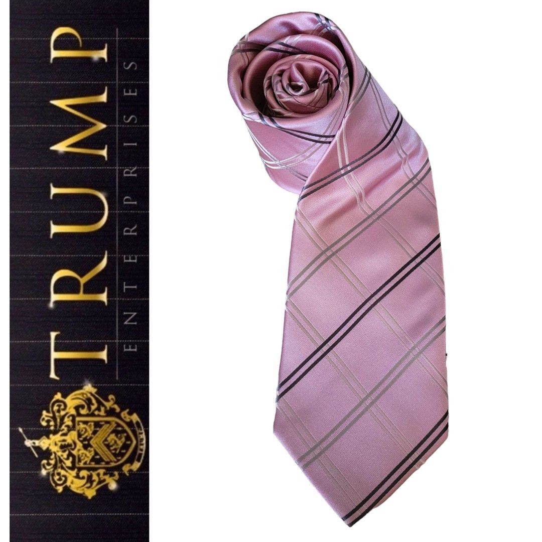Donald Trump Donald J. Trump Signature Collection Silk Pink Striped tie Size ONE SIZE - 1 Thumbnail