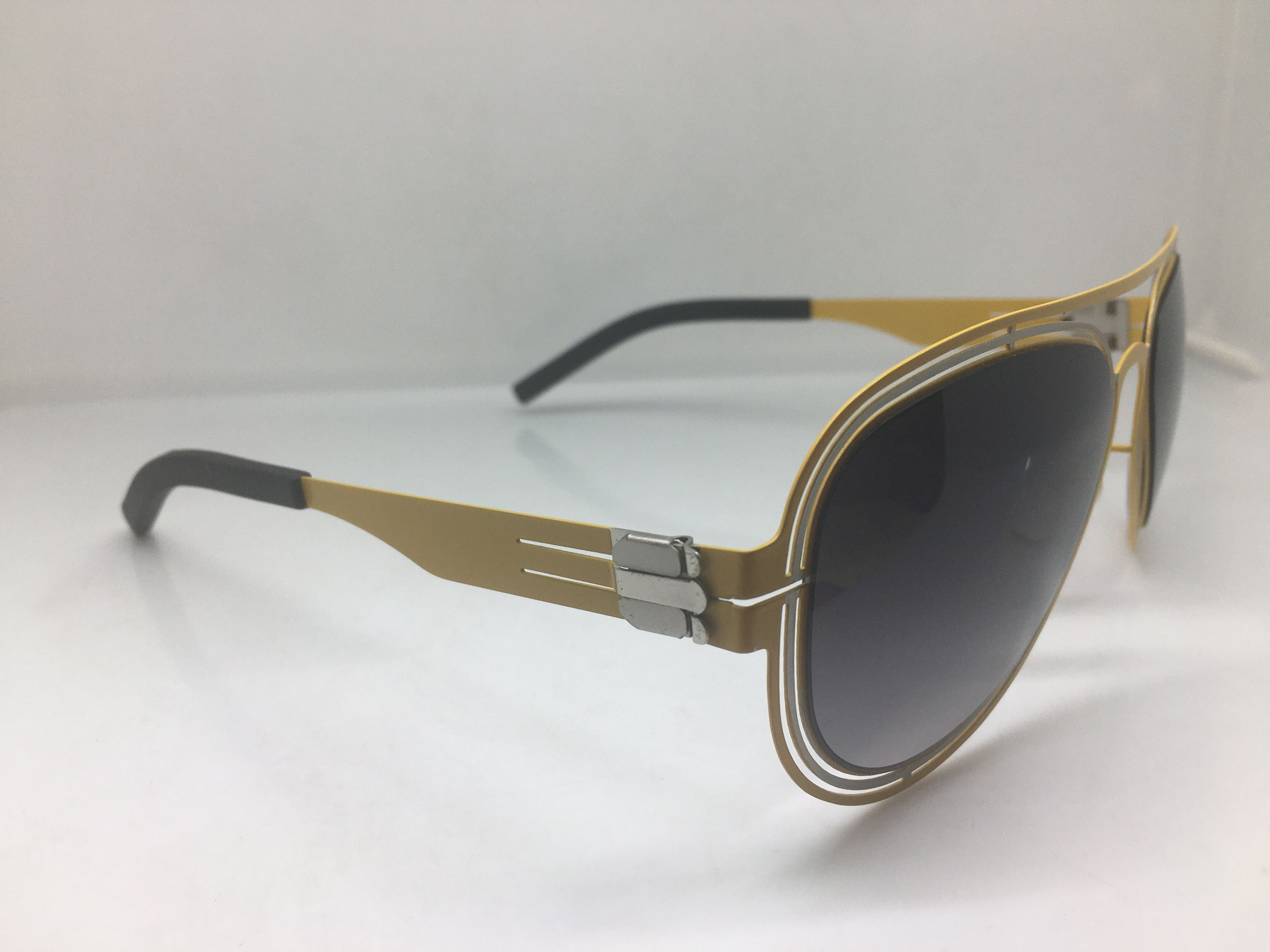 Other Silver Yellow Alloy Aviator Sunglasses Frame Pilot Size ONE SIZE - 2 Thumbnail