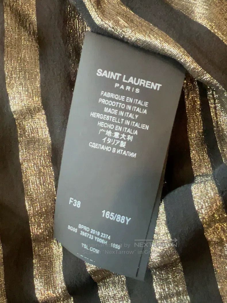 Saint Laurent Paris Saint Laurent Paris size 38 Black and Gold Mulberry Silk S Size M / US 6-8 / IT 42-44 - 6 Thumbnail
