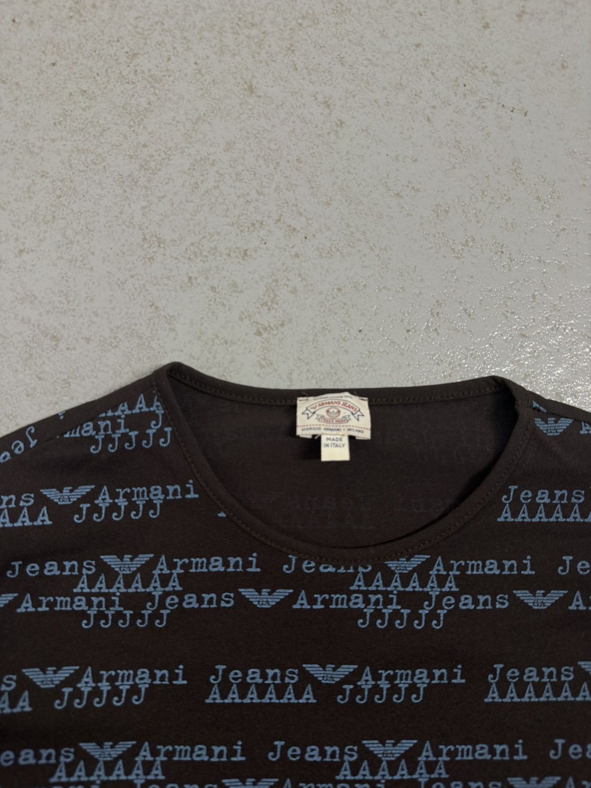 Armani Vintage 90s Armani Jeans Mesh Monogram Jjj Top Size L / US 10 / IT 46 - 5 Thumbnail
