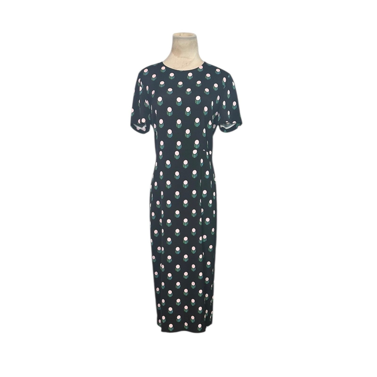 Diane Von Furstenberg silky Casmir Dot midi dress size 8