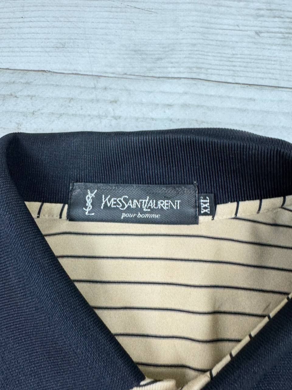 Yves Saint Laurent Vintage Yves Saint Laurent YSL Silk Polo Shirt Striped 90s Size US XXL / EU 58 / 5 - 6 Thumbnail