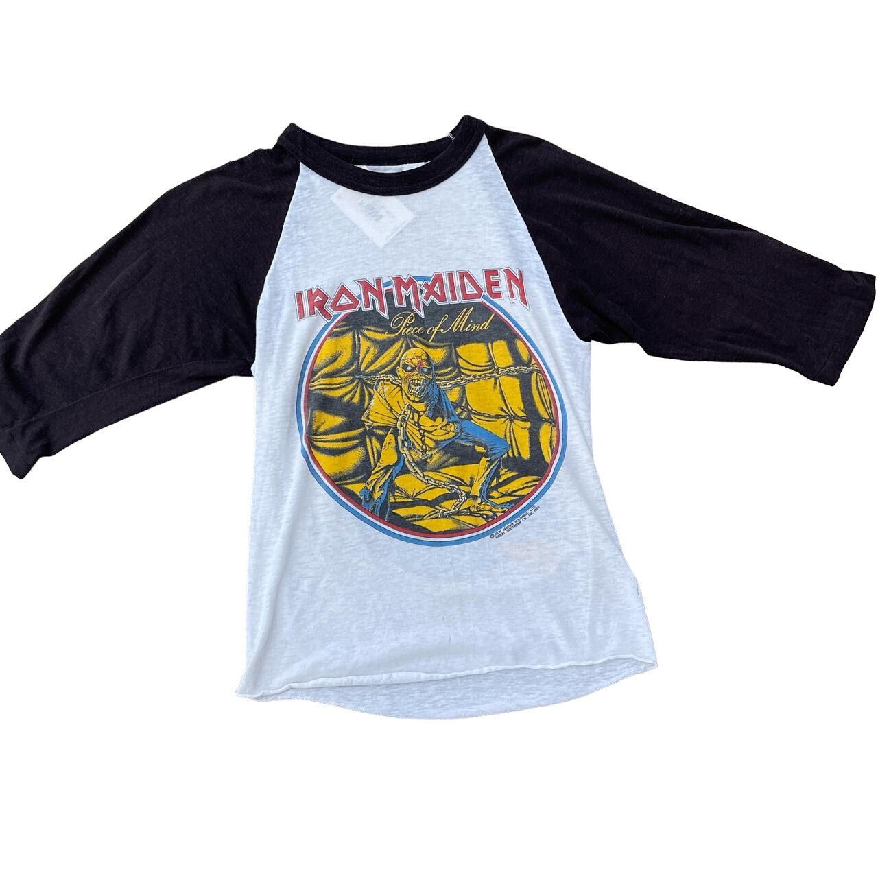 Vintage Vintage 1983 Iron Maiden piece of mind raglan baseball tee Size US S / EU 44-46 / 1 - 1 Thumbnail