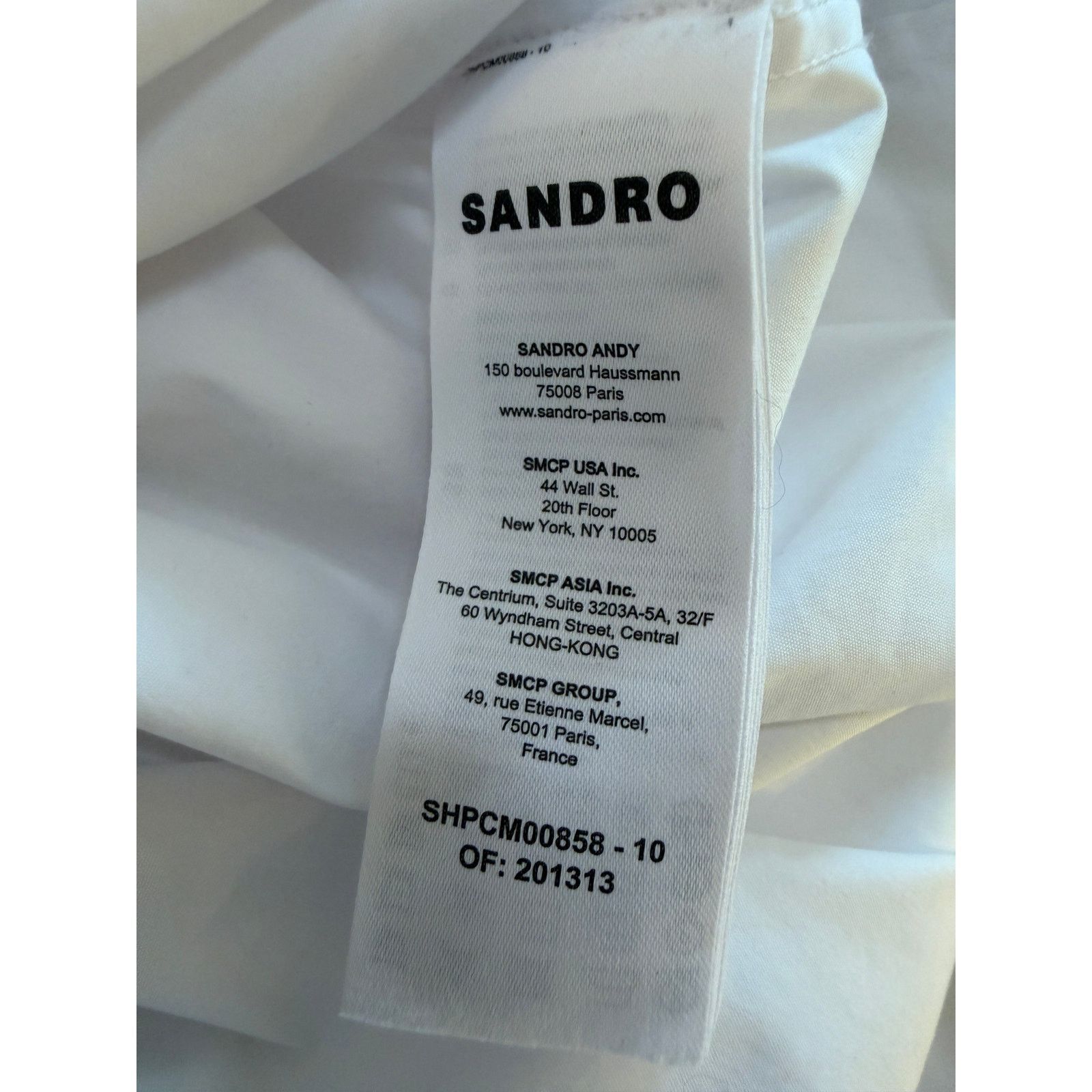 Sandro Sandro NWT White Cotton Shirt Size US L / EU 52-54 / 3 - 4 Thumbnail