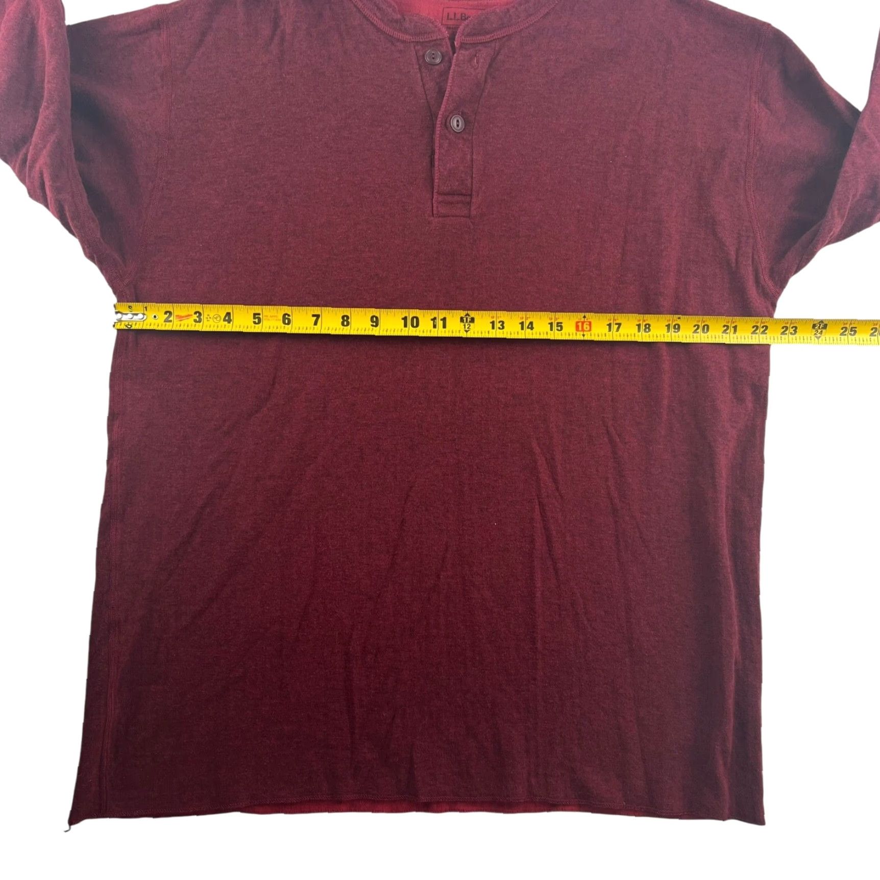 Vintage L.L. Bean River Driver Men's Henley Sweatshirt Red XL Cotton Blend Henley Sleeve Long Regular Fit Knitted Sweatshirt Mens Size US XL / EU 56 / 4 - 6 Thumbnail