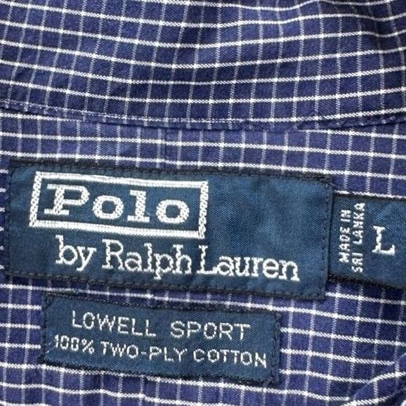 Polo Ralph Lauren Polo Ralph Lauren Shirt Adult Large Blue Grid Check Mens Size US L / EU 52-54 / 3 - 4 Thumbnail