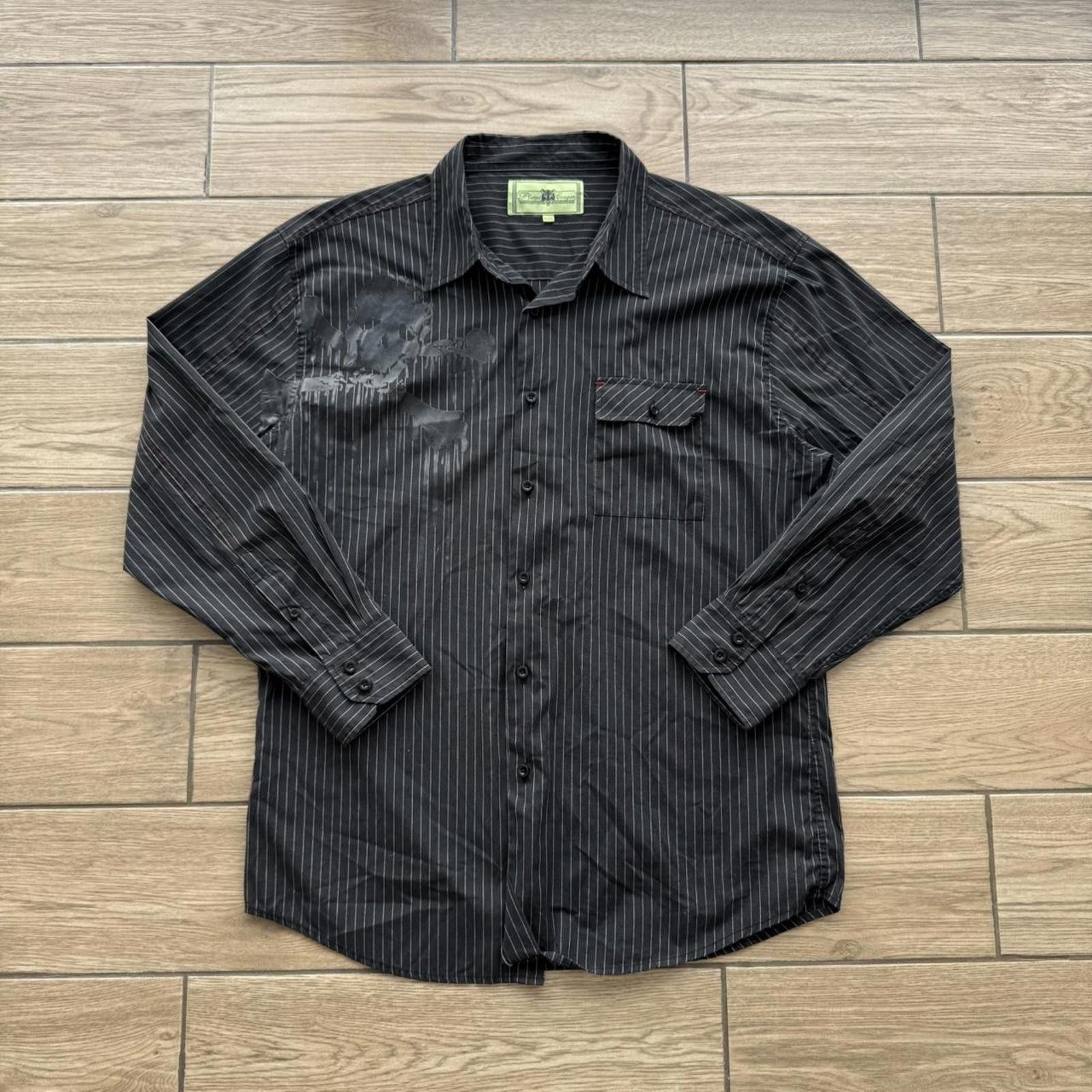 Affliction Y2K Skull Platini Affliction Holographic button up shirt Size US XL / EU 56 / 4 - 1 Thumbnail