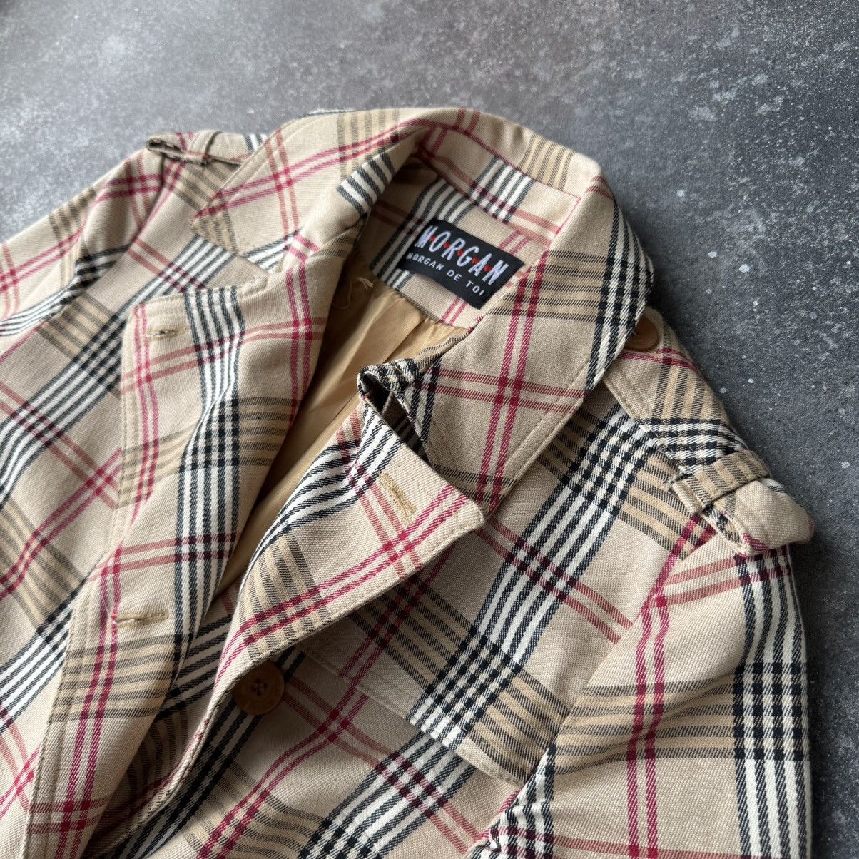 Hysteric Glamour × Vintage Morgan de Toi Vintage Retro Check Trench Coat Size M / US 6-8 / IT 42-44 - 8 Thumbnail