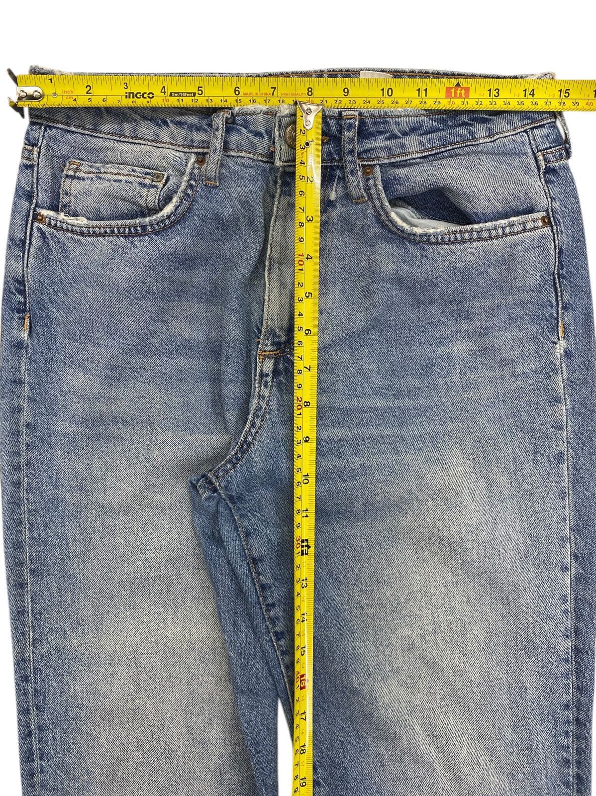 Japanese Brand Japanese Brand High Waist Denim Style Straight Chopped Jeans Size US 30 / EU 46 - 6 Thumbnail