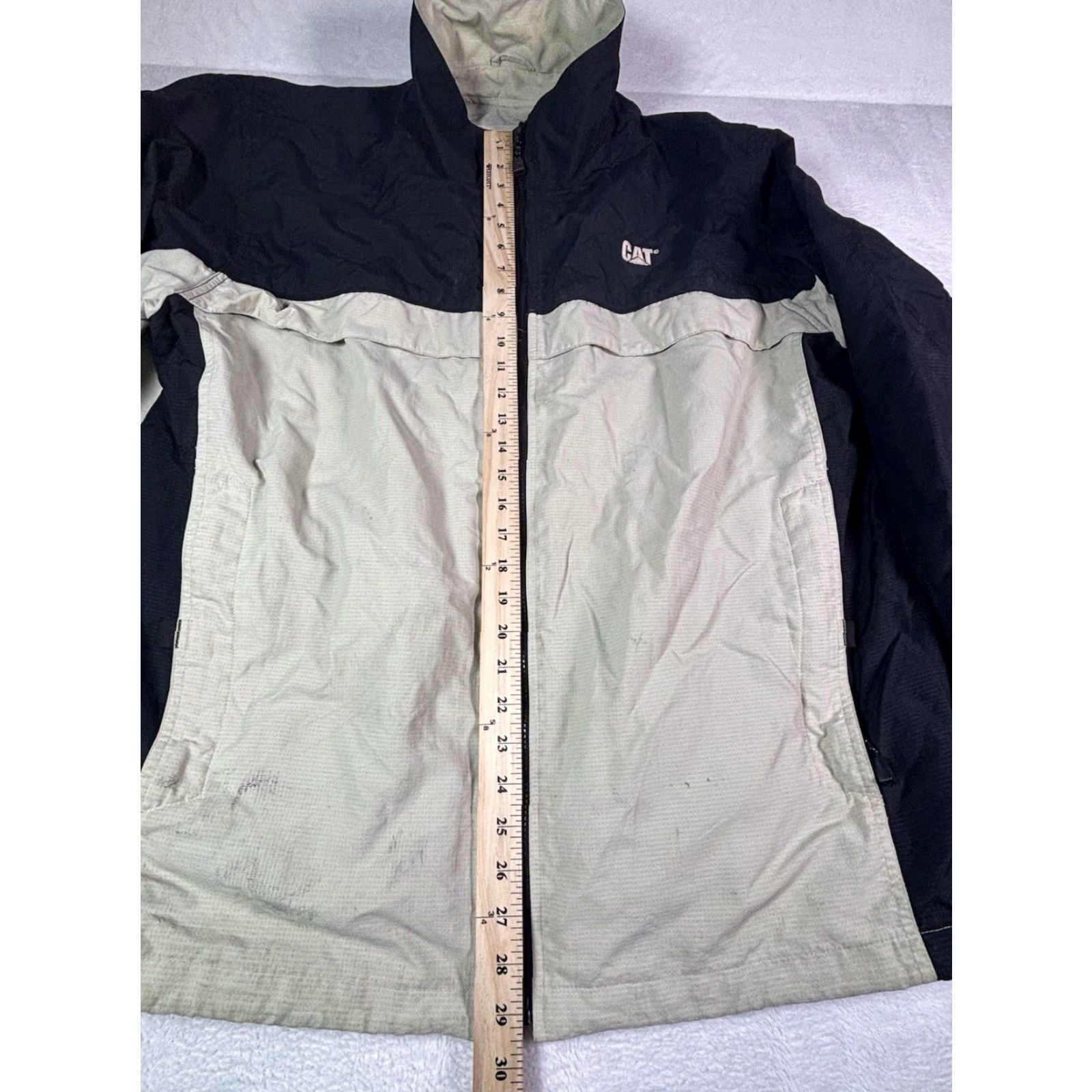 Vintage North End Men’s Jacket CAT All Climate Cream/Black XL Windbreaker Size US XL / EU 56 / 4 - 3 Thumbnail