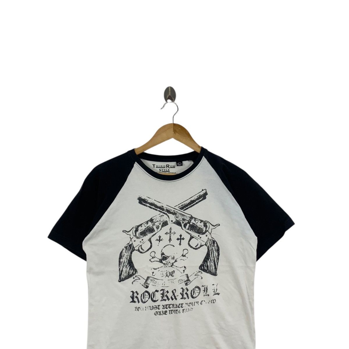 Other THIRD ROW STYLE Skull Guns Old English Text Tee Shirt Top Size L / US 10 / IT 46 - 2 Thumbnail