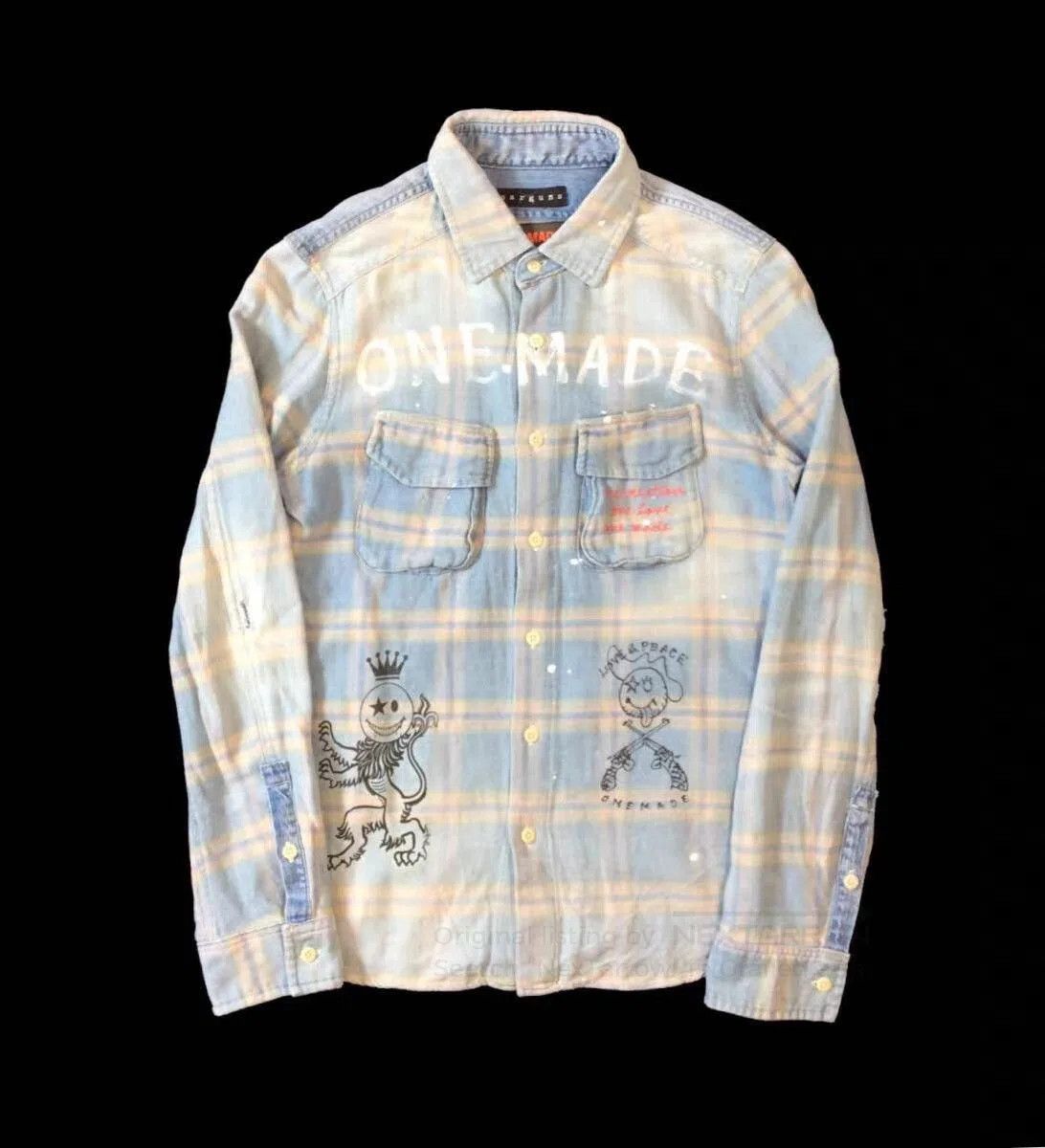 roarguns Blue Plaid Graphic Button-Up Shirt Size S. Size US S / EU 44-46 / 1 - 2 Thumbnail