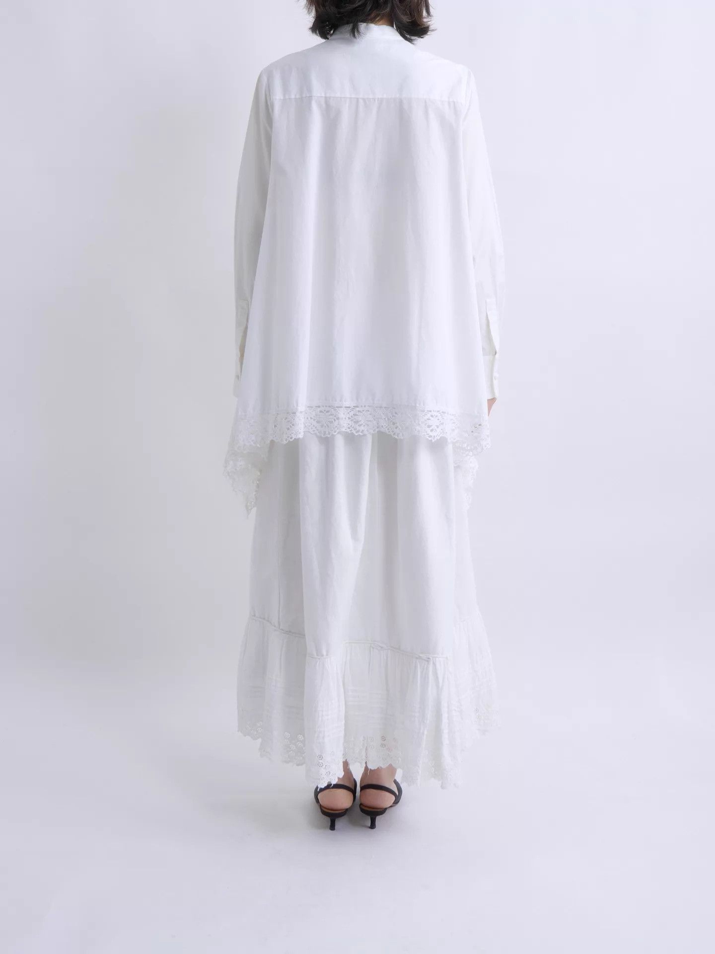 Alexander McQueen Alexander McQueen 2019SS White Cotton Lace Cape Shirt 38 Size XS / US 0-2 / IT 36-38 - 5 Thumbnail