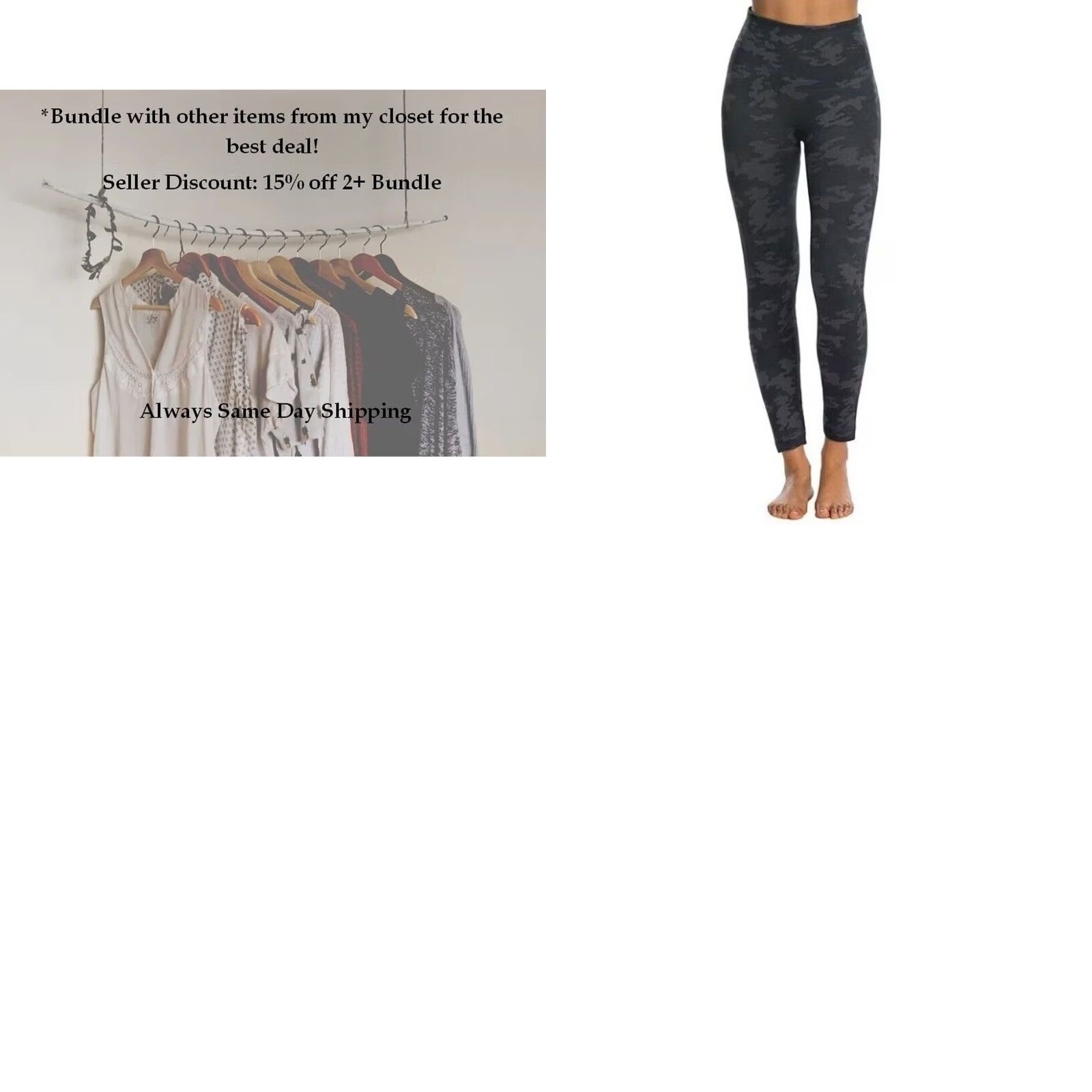 Spanx Spanx Women's Leggings Seamless Black Camo Sz M WW Multi Camouflage Pattern Activewear Yoga Gym Ankle Size 32" / US 10 / IT 46 - 8 Thumbnail